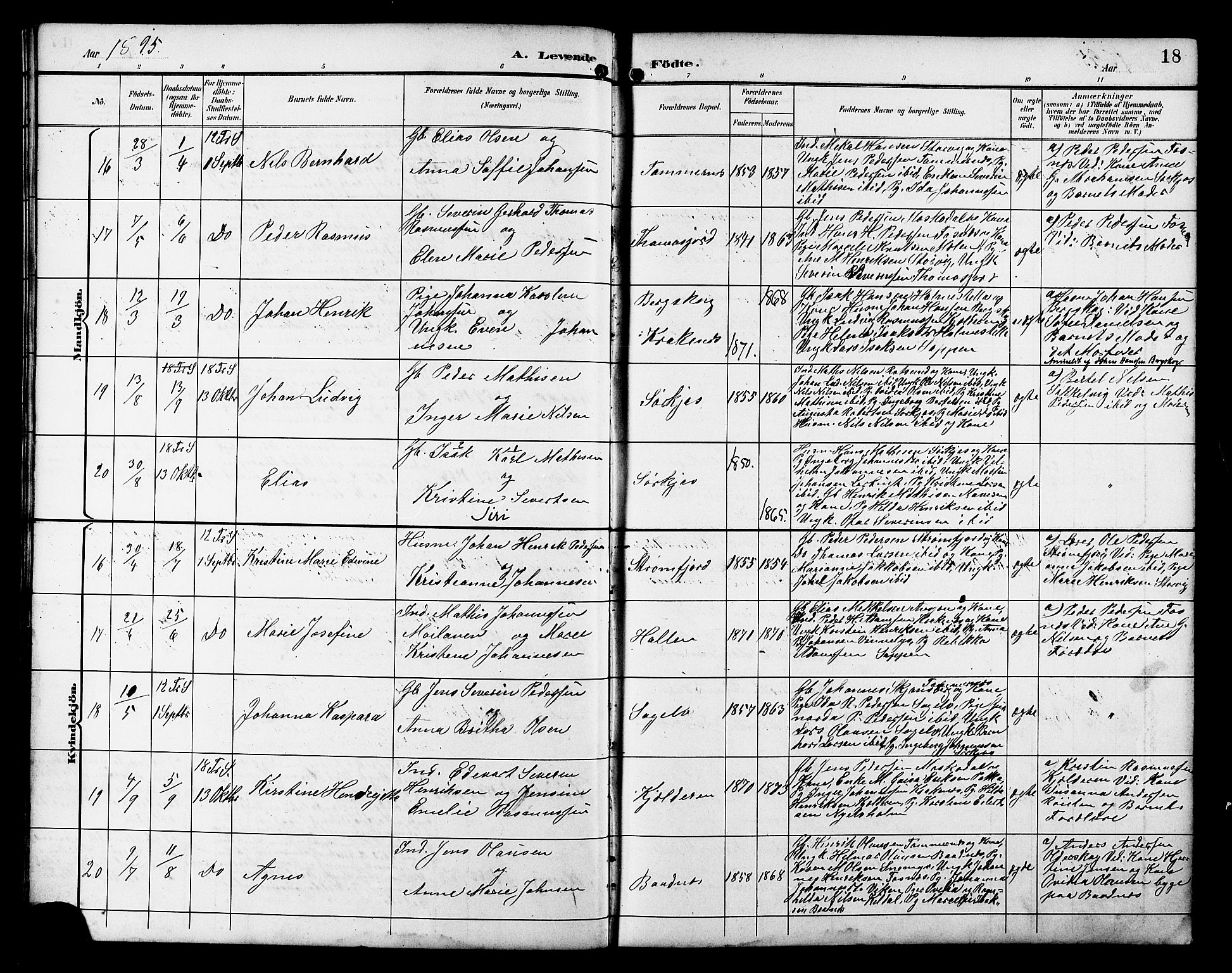 Skjervøy sokneprestkontor, AV/SATØ-S-1300/H/Ha/Hab/L0021klokker: Klokkerbok nr. 21, 1893-1910, s. 18