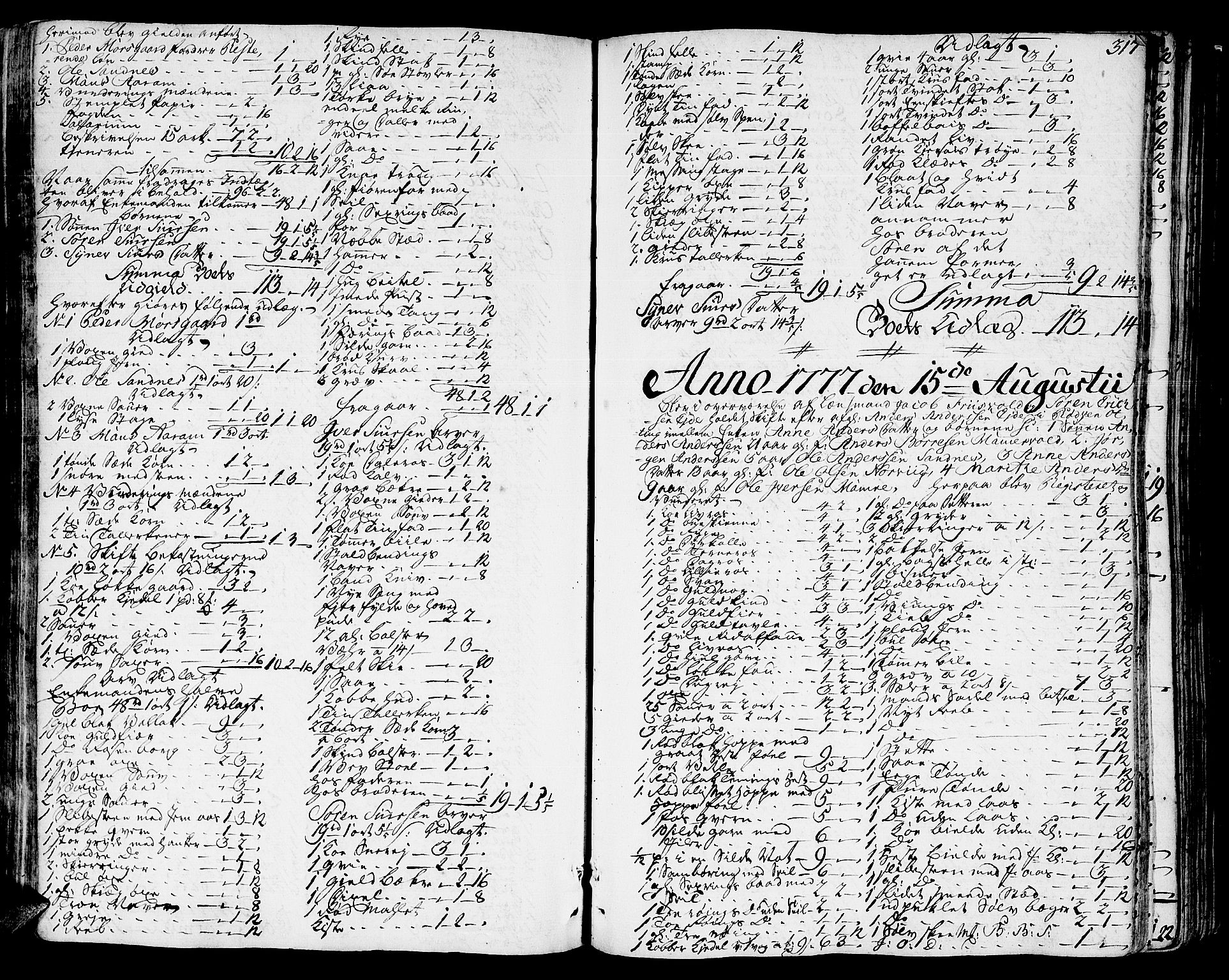Romsdal sorenskriveri, SAT/A-4149/1/3/3A/L0010: Skifteprotokoll, 1774-1782, s. 316b-317a