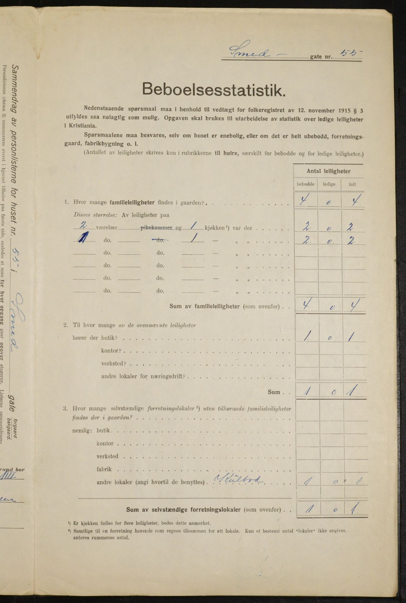 OBA, Kommunal folketelling 1.2.1916 for Kristiania, 1916, s. 100149