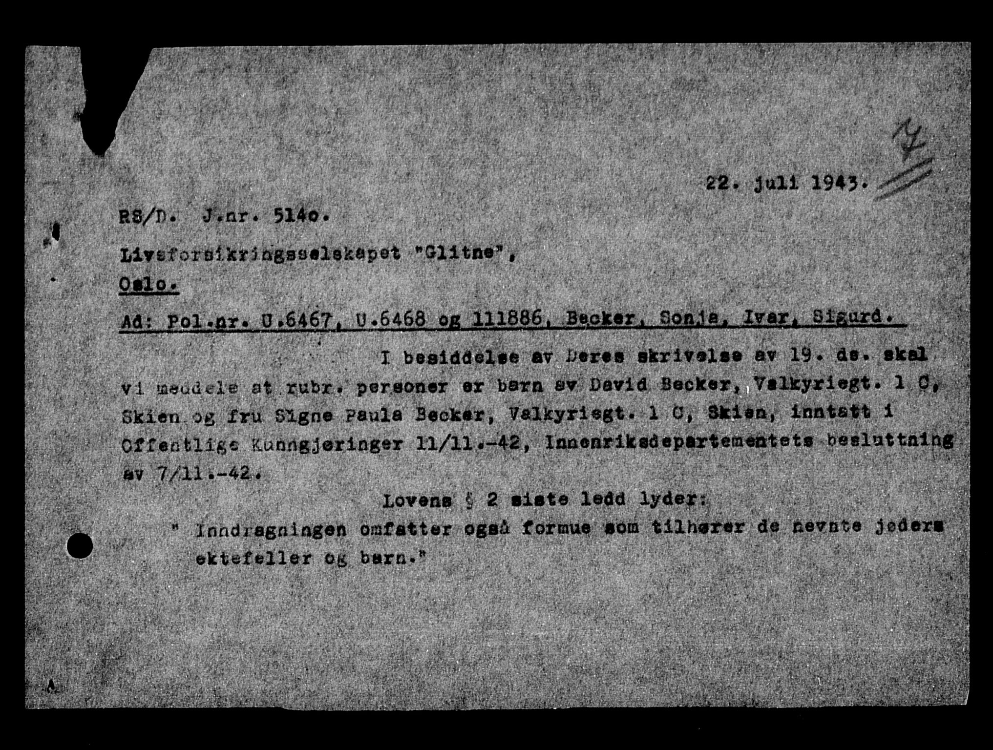 Justisdepartementet, Tilbakeføringskontoret for inndratte formuer, AV/RA-S-1564/H/Hc/Hcd/L0991: --, 1945-1947, s. 26