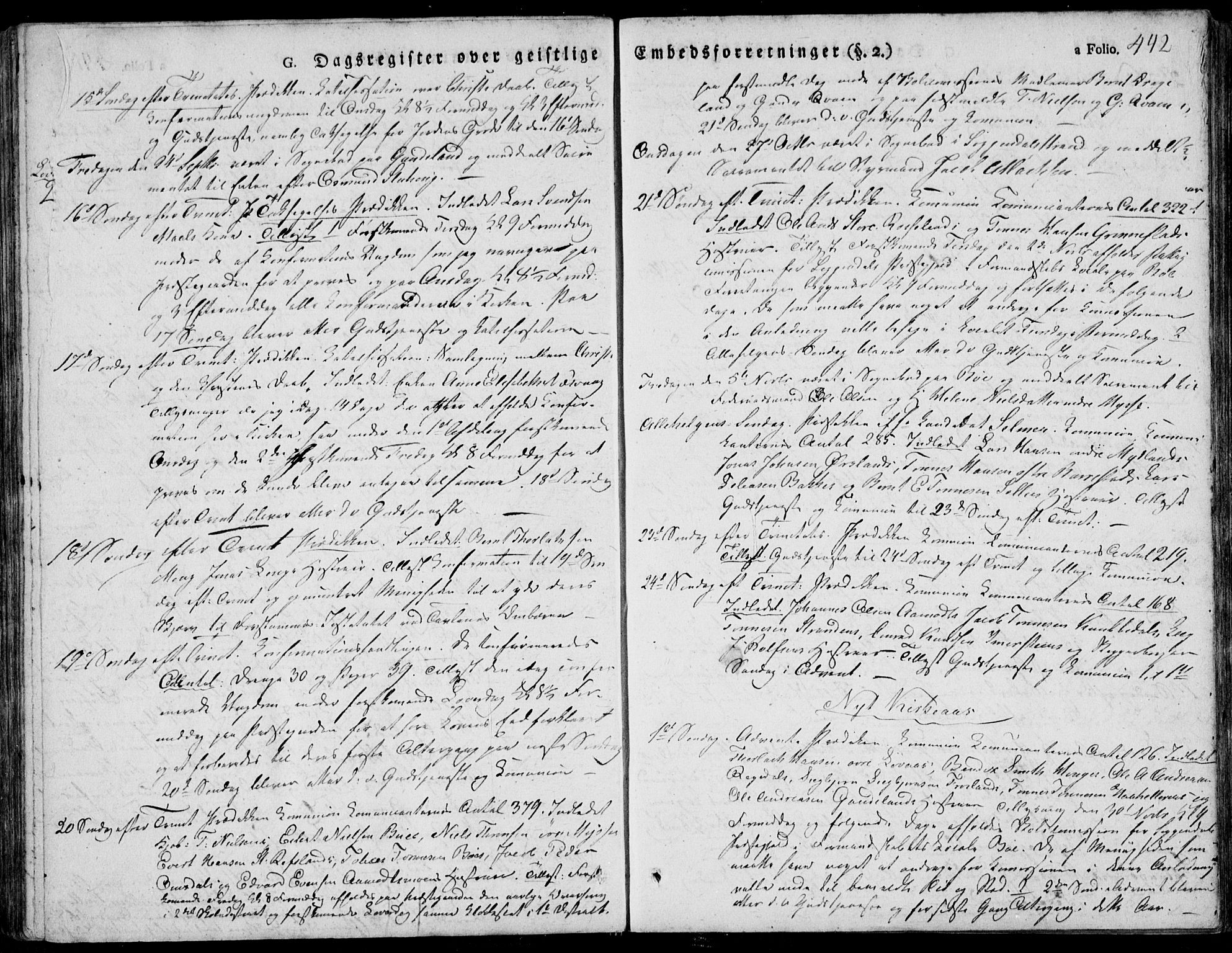 Sokndal sokneprestkontor, SAST/A-101808: Ministerialbok nr. A 7.2, 1826-1842, s. 442