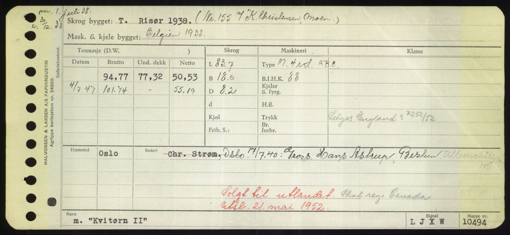 Sjøfartsdirektoratet med forløpere, Skipsmålingen, RA/S-1627/H/Hd/L0021: Fartøy, Kor-Kår, s. 379