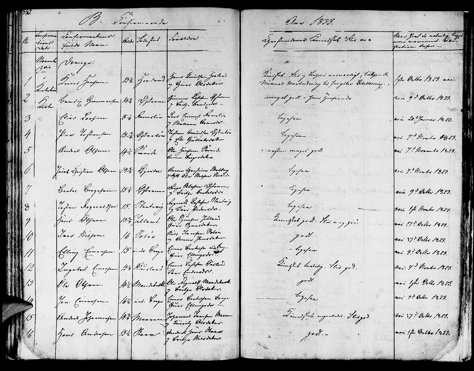 Lavik sokneprestembete, SAB/A-80901: Ministerialbok nr. A 2I, 1821-1842, s. 330