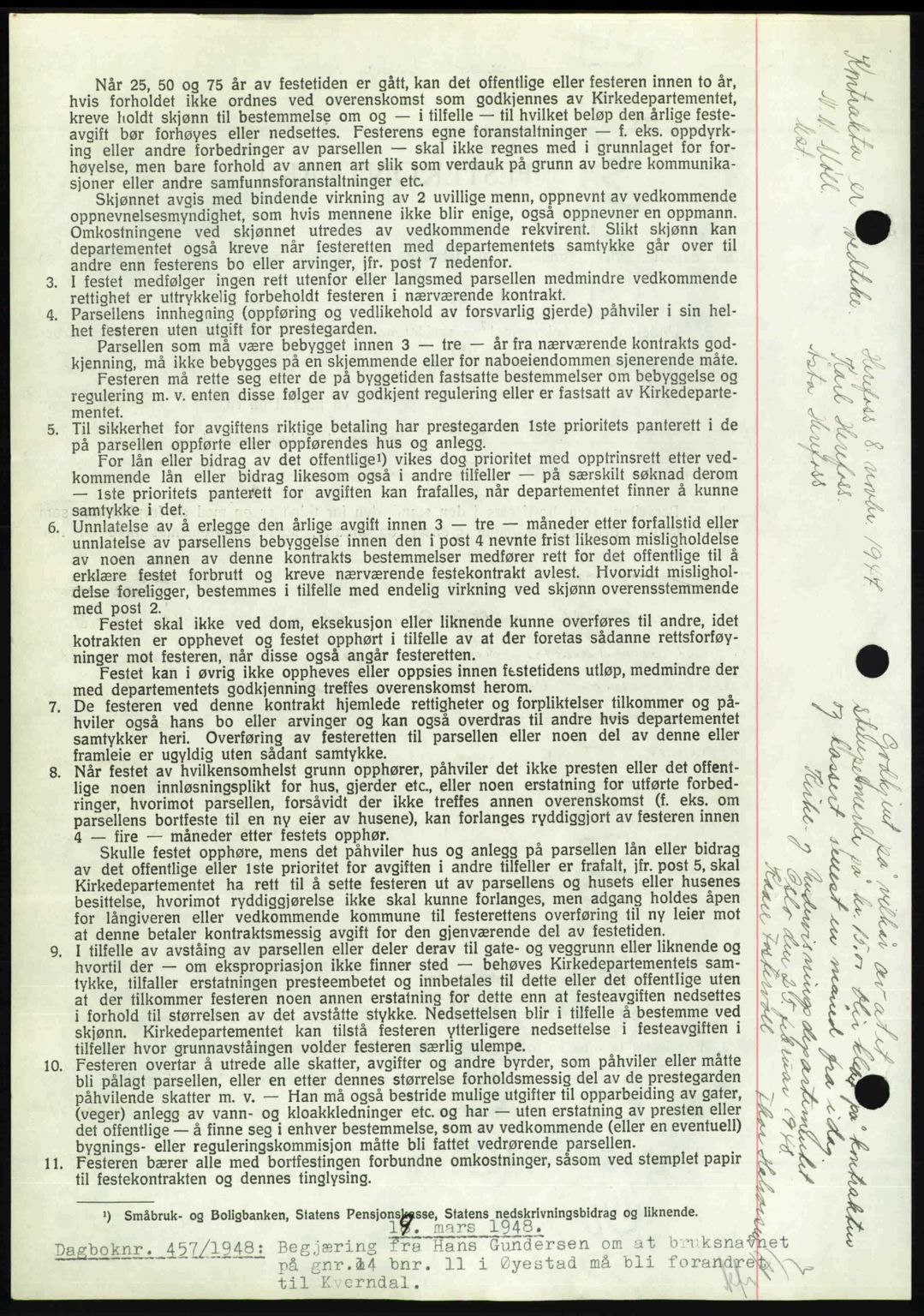 Nedenes sorenskriveri, SAK/1221-0006/G/Gb/Gba/L0059: Pantebok nr. A11, 1948-1948, Dagboknr: 456/1948