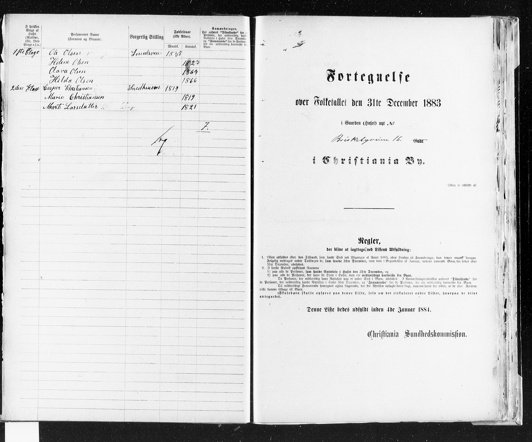 OBA, Kommunal folketelling 31.12.1883 for Kristiania kjøpstad, 1883, s. 542