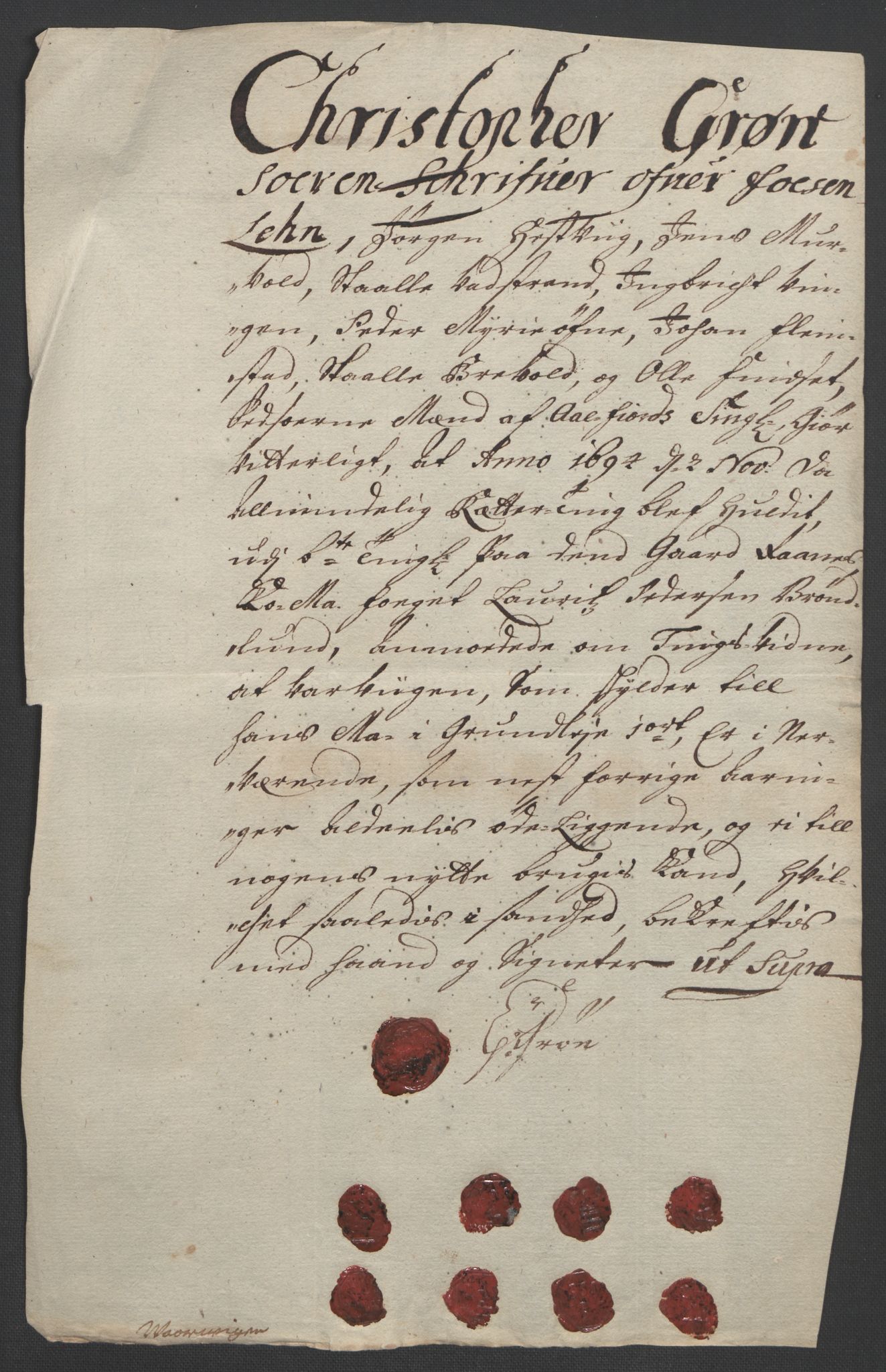 Rentekammeret inntil 1814, Reviderte regnskaper, Fogderegnskap, AV/RA-EA-4092/R57/L3850: Fogderegnskap Fosen, 1694, s. 171