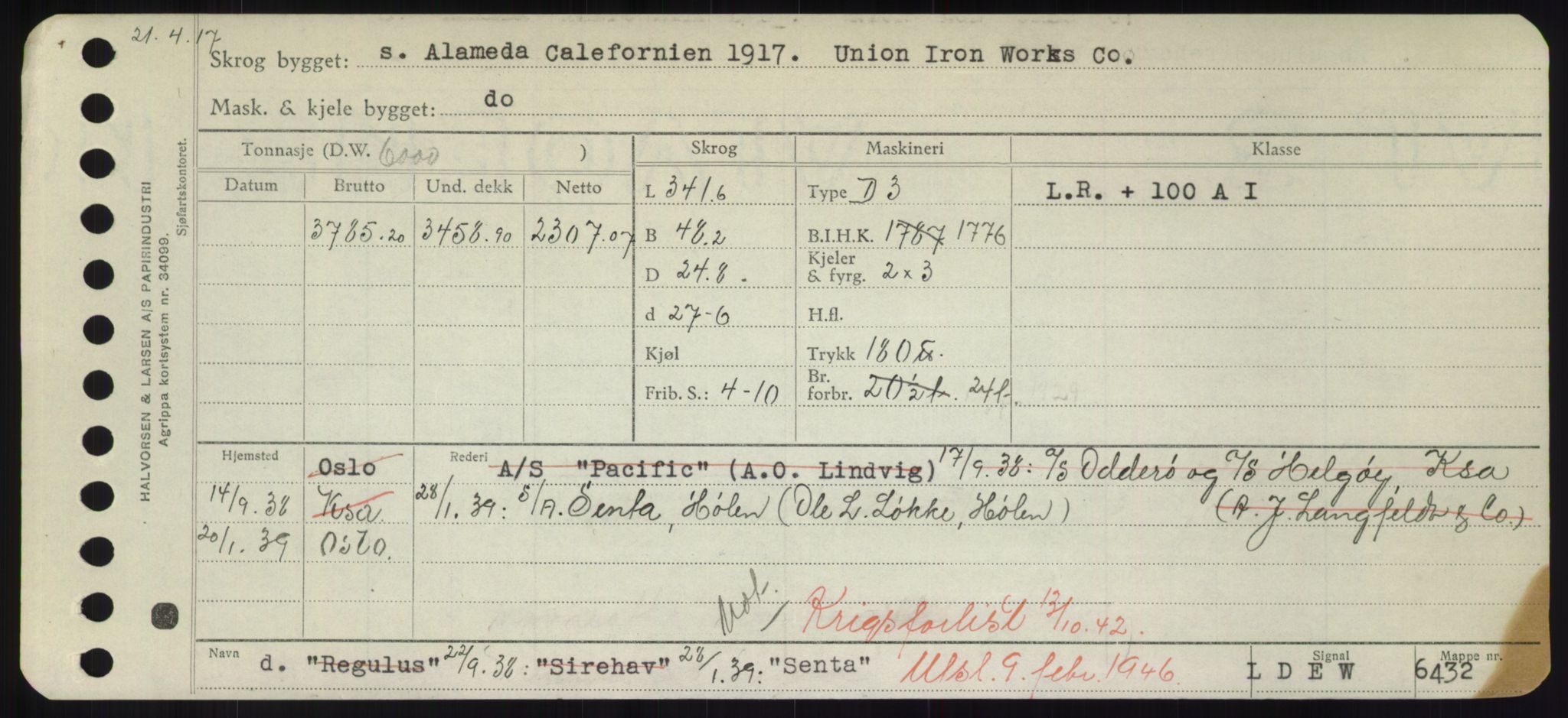 Sjøfartsdirektoratet med forløpere, Skipsmålingen, RA/S-1627/H/Hd/L0032: Fartøy, San-Seve, s. 507