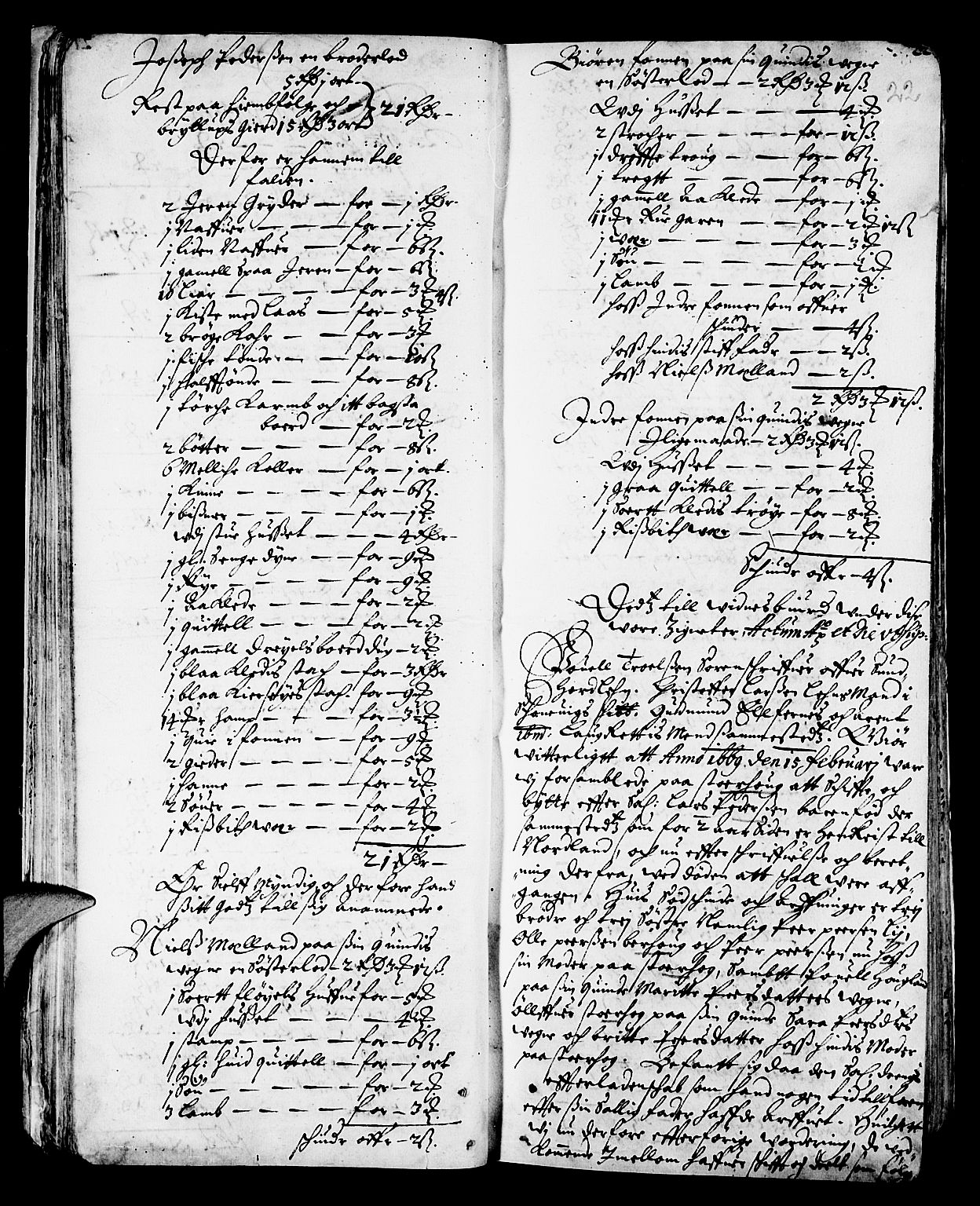 Sunnhordland sorenskrivar, SAB/A-2401/1/H/Ha/Haa/L0001: Skifteprotokollar. Register på kort. Fol. 240- ut, 1668-1669, s. 21b-22a