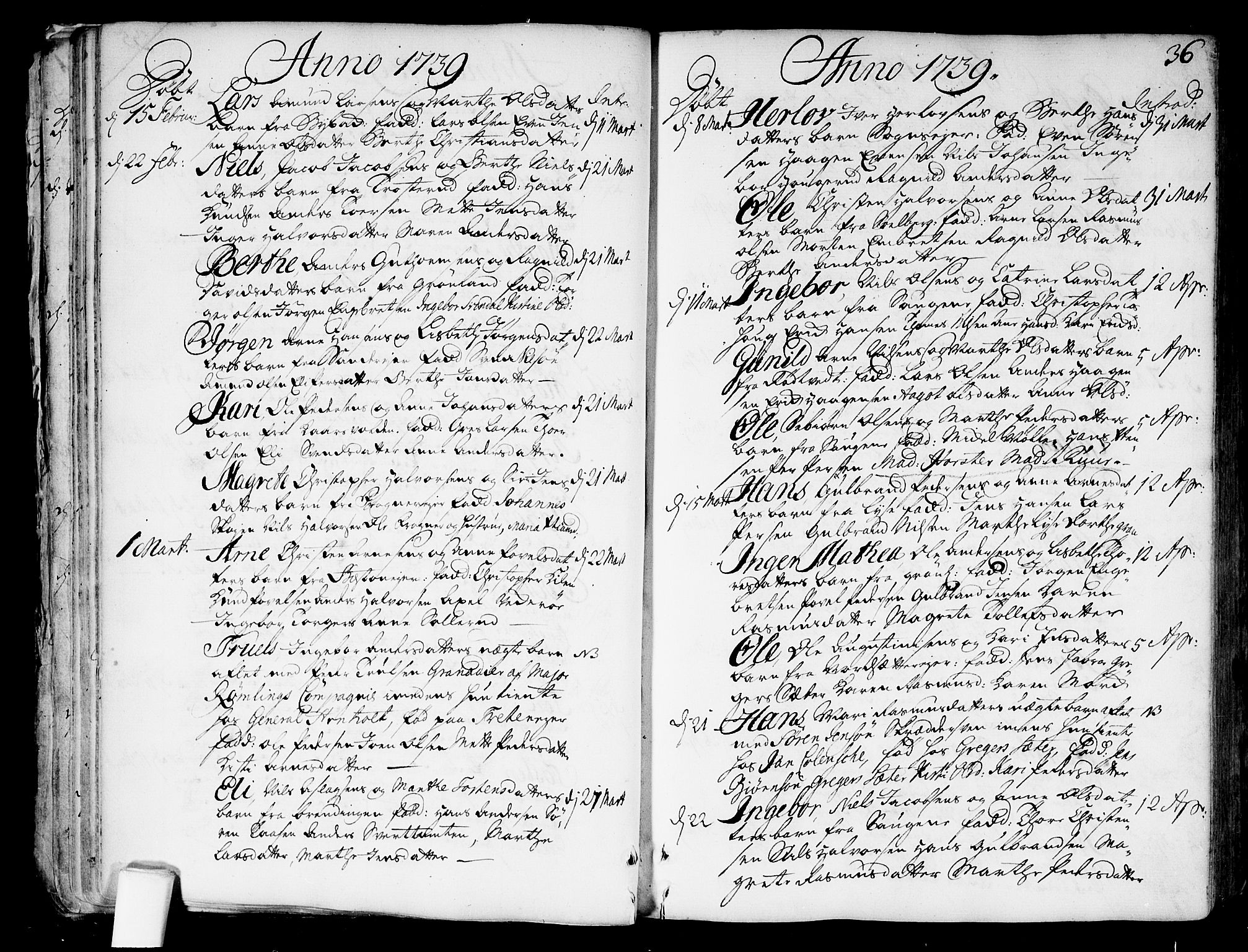 Aker prestekontor kirkebøker, SAO/A-10861/F/L0007: Ministerialbok nr. 7, 1734-1748, s. 36