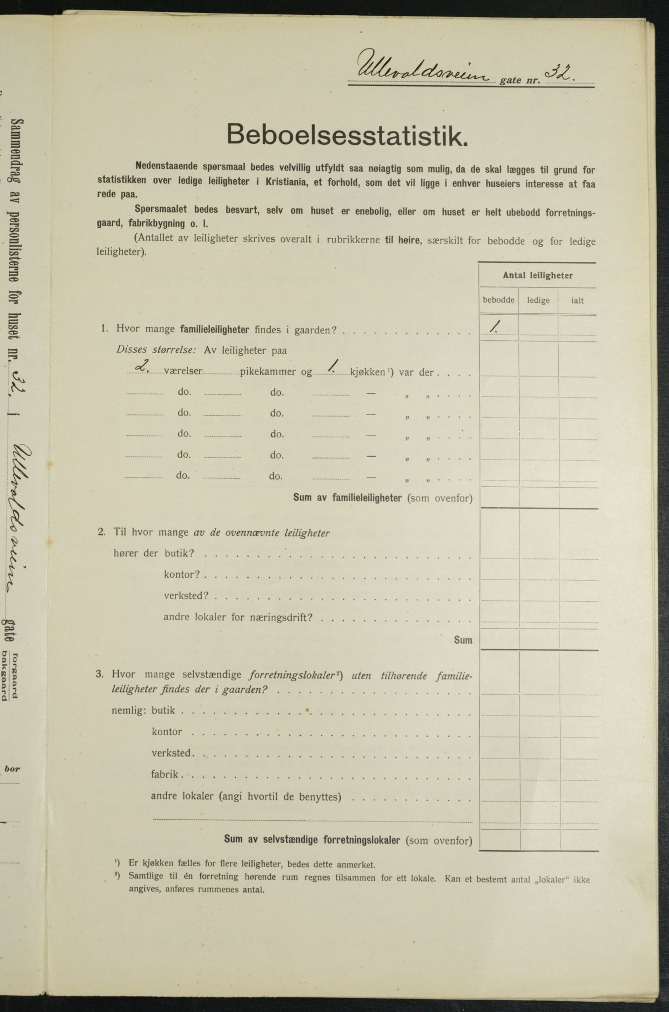 OBA, Kommunal folketelling 1.2.1913 for Kristiania, 1913, s. 119026