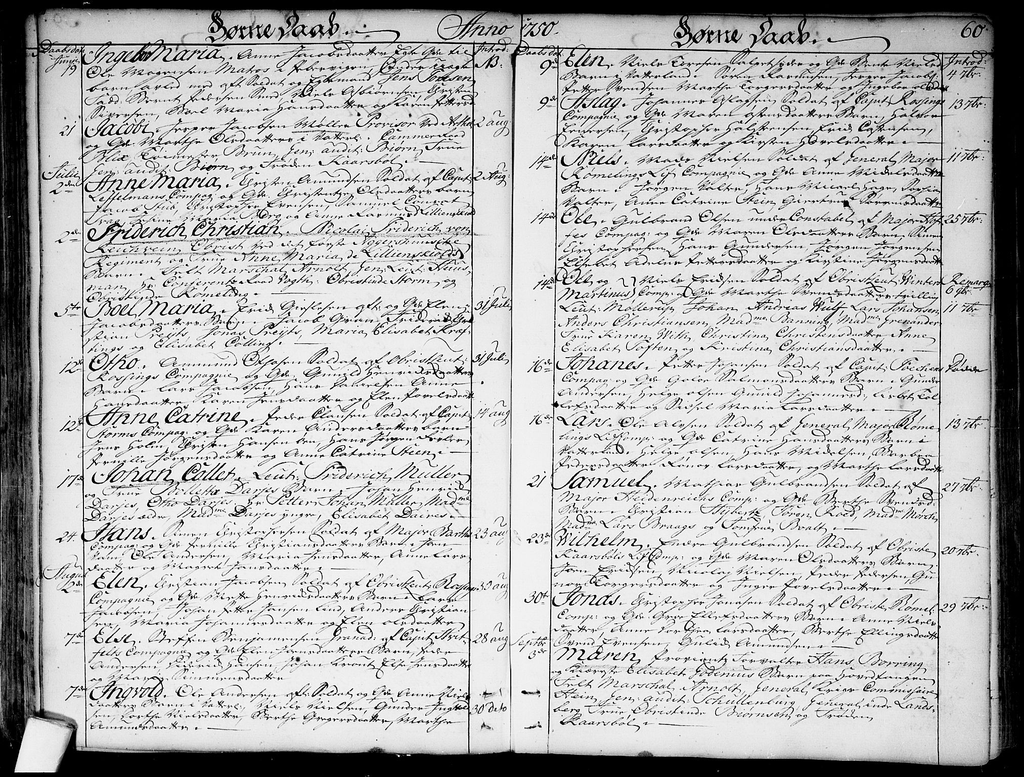 Garnisonsmenigheten Kirkebøker, SAO/A-10846/F/Fa/L0001: Ministerialbok nr. 1, 1734-1756, s. 60