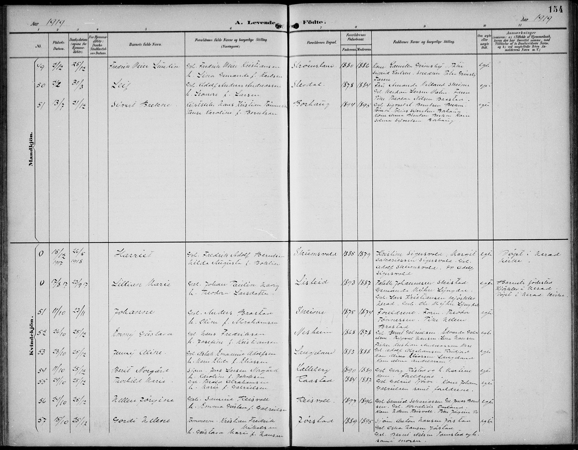 Lista sokneprestkontor, AV/SAK-1111-0027/F/Fb/L0005: Klokkerbok nr. B 5, 1892-1923, s. 154