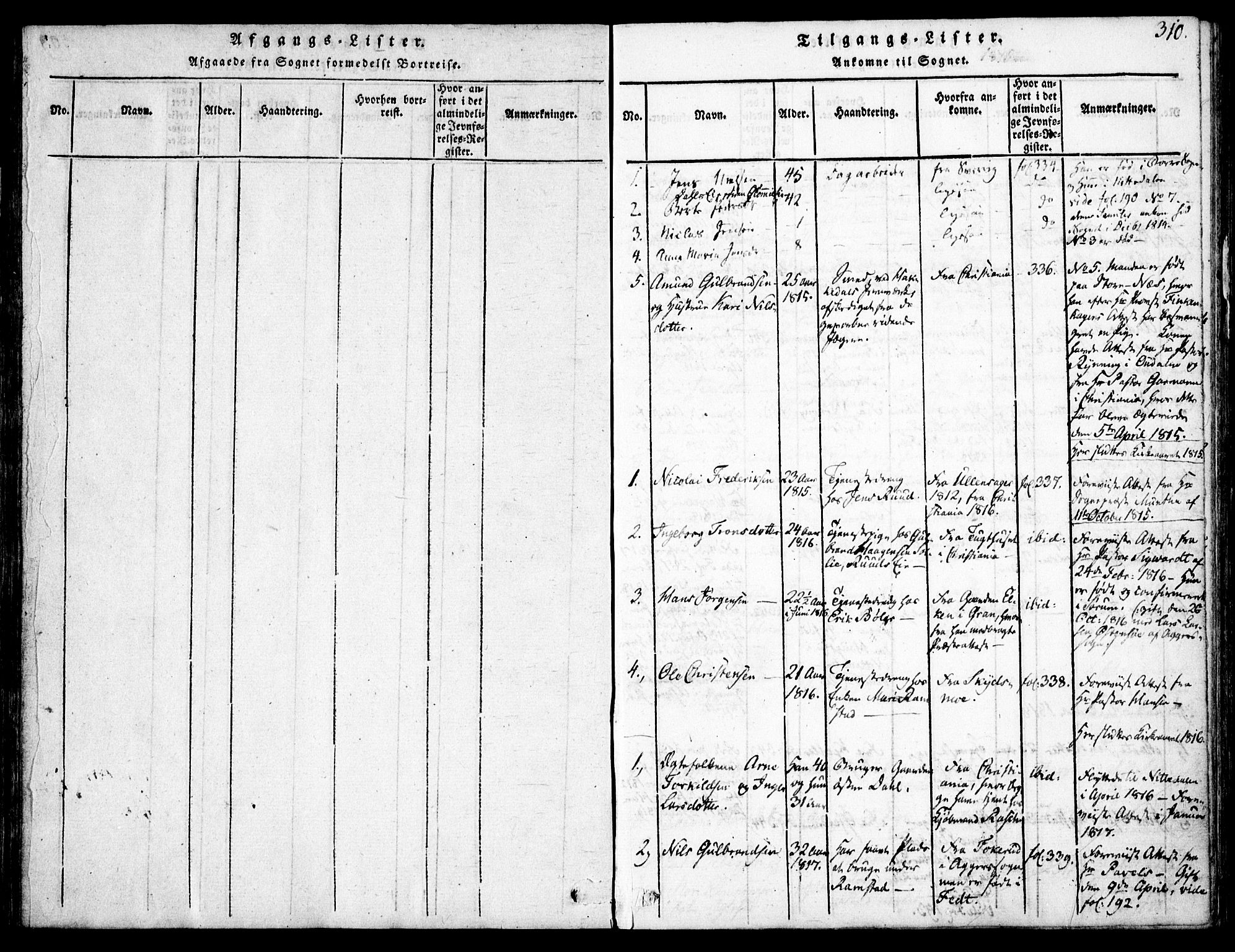 Nittedal prestekontor Kirkebøker, AV/SAO-A-10365a/F/Fa/L0003: Ministerialbok nr. I 3, 1814-1836, s. 310