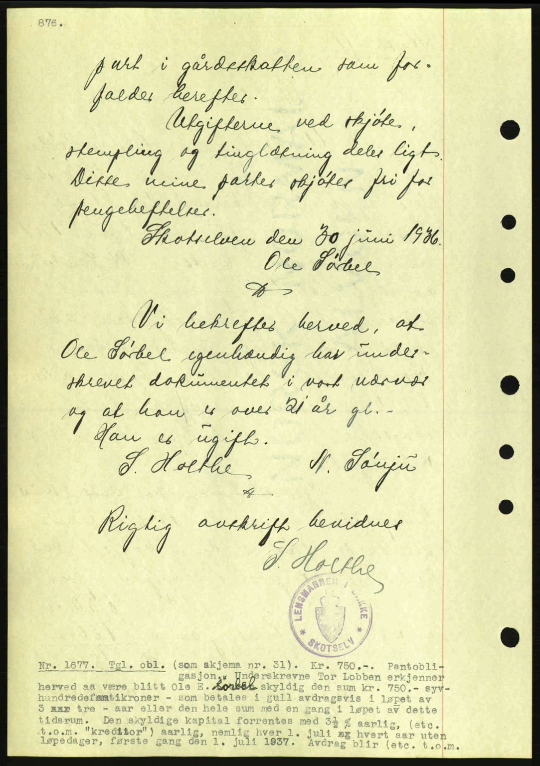 Eiker, Modum og Sigdal sorenskriveri, SAKO/A-123/G/Ga/Gab/L0032: Pantebok nr. A2, 1936-1936, Dagboknr: 1677/1936
