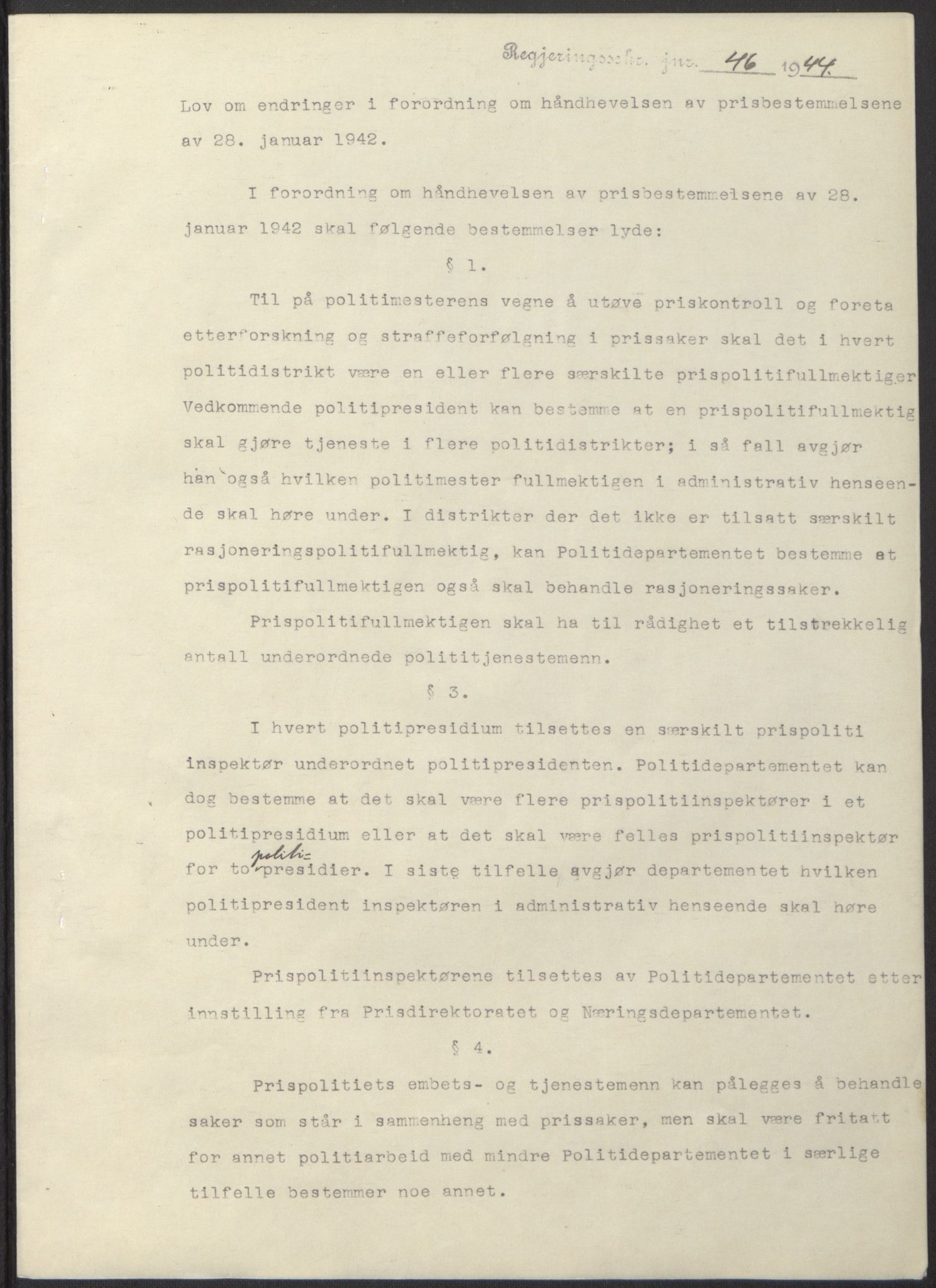 NS-administrasjonen 1940-1945 (Statsrådsekretariatet, de kommisariske statsråder mm), RA/S-4279/D/Db/L0100: Lover, 1944, s. 82