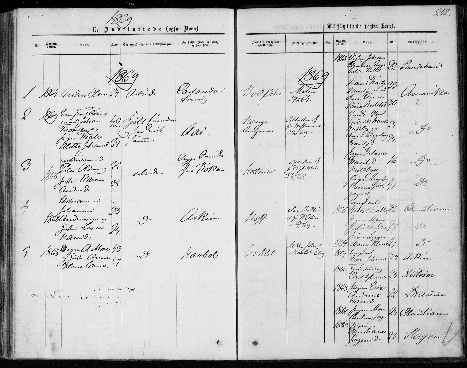 Hurum kirkebøker, AV/SAKO-A-229/F/Fa/L0012: Ministerialbok nr. 12, 1861-1875, s. 242