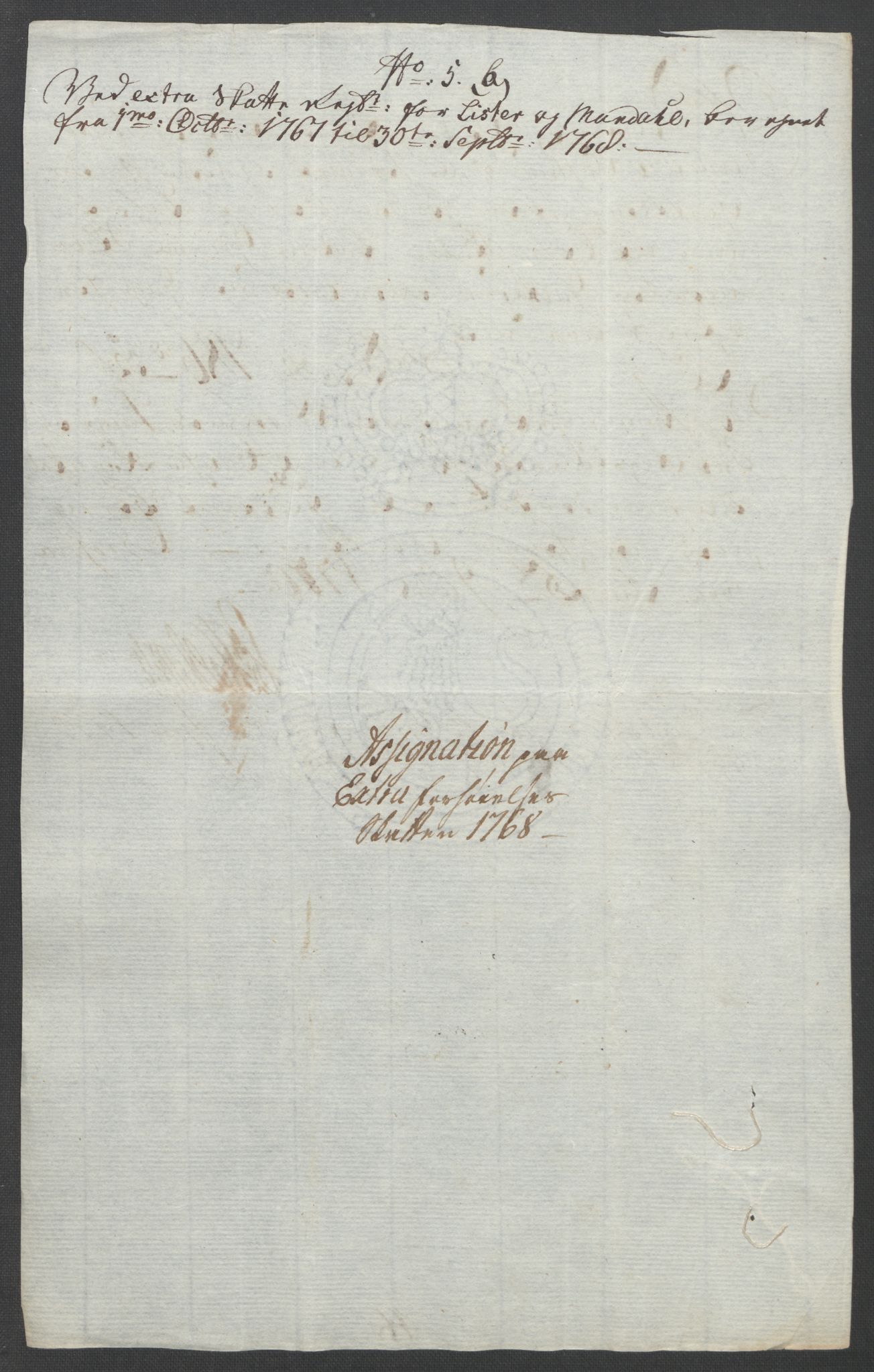 Rentekammeret inntil 1814, Reviderte regnskaper, Fogderegnskap, AV/RA-EA-4092/R45/L2704: Ekstraskatten Lista og Mandal, 1762-1768, s. 299