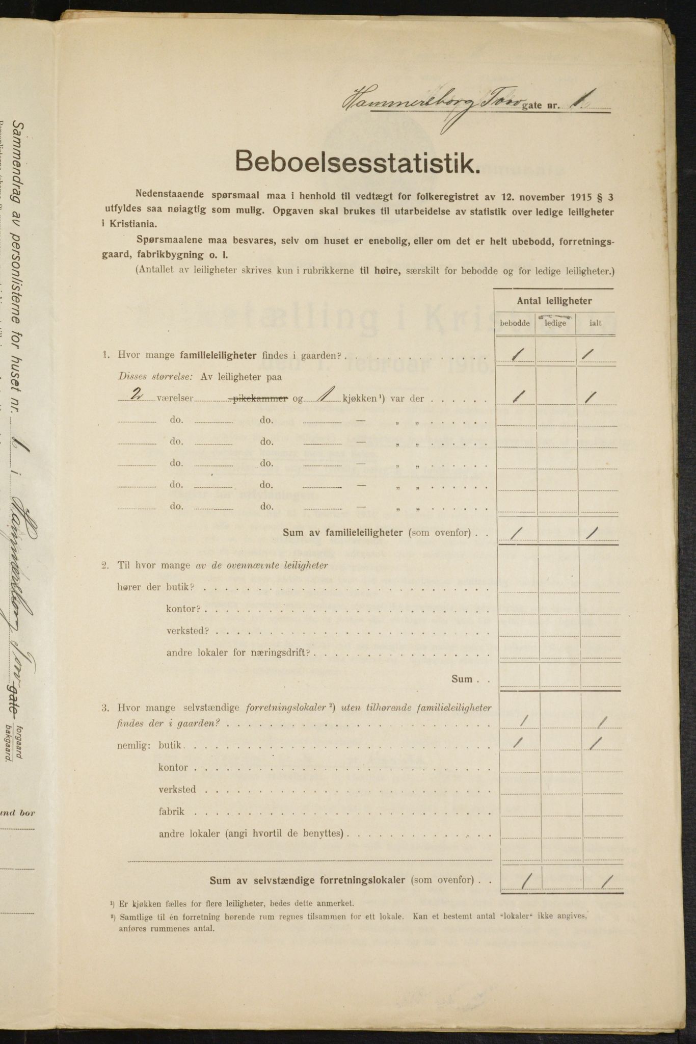 OBA, Kommunal folketelling 1.2.1916 for Kristiania, 1916, s. 34985
