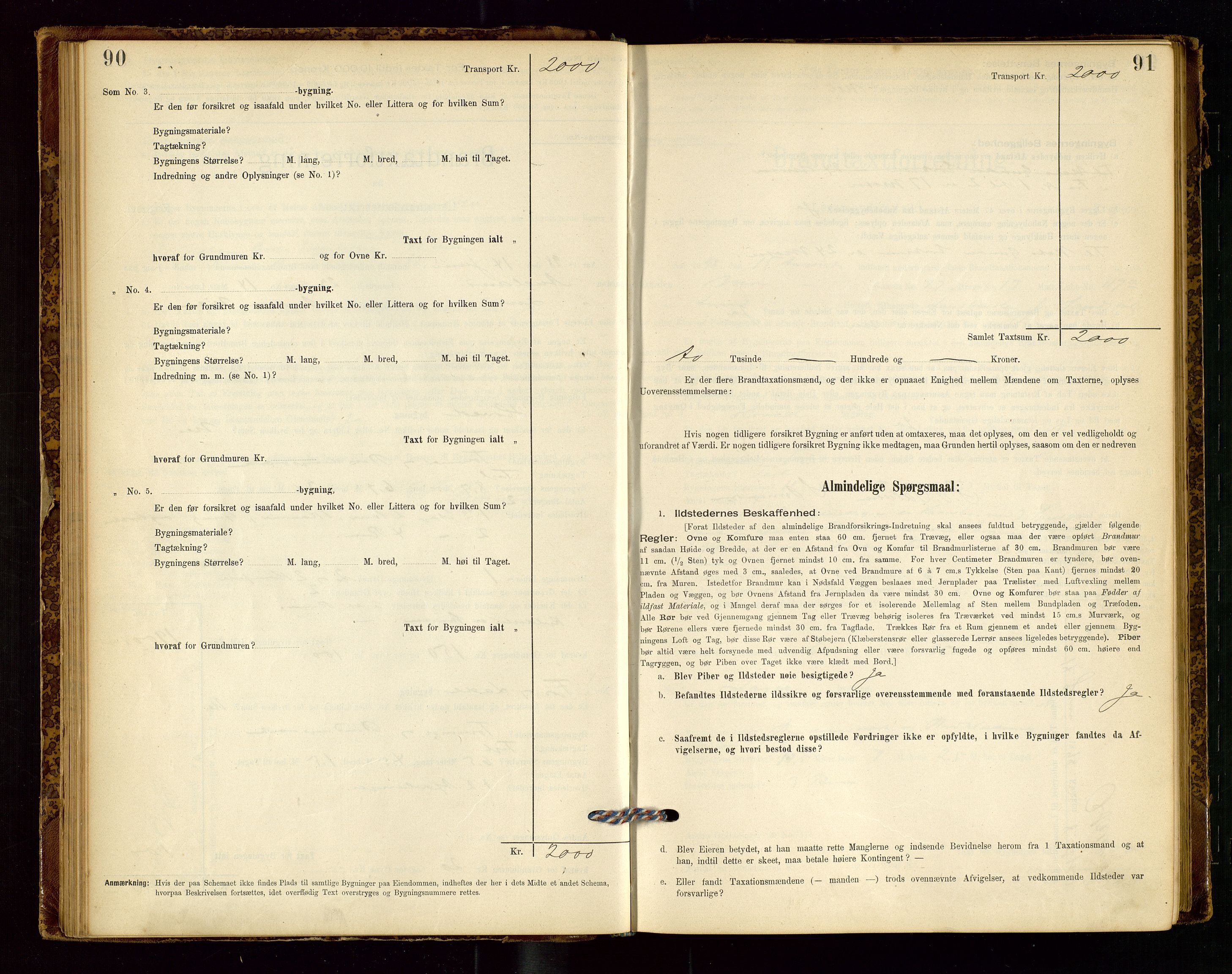 Lund lensmannskontor, SAST/A-100303/Gob/L0001: "Brandtakstprotokol", 1894-1907, s. 90-91