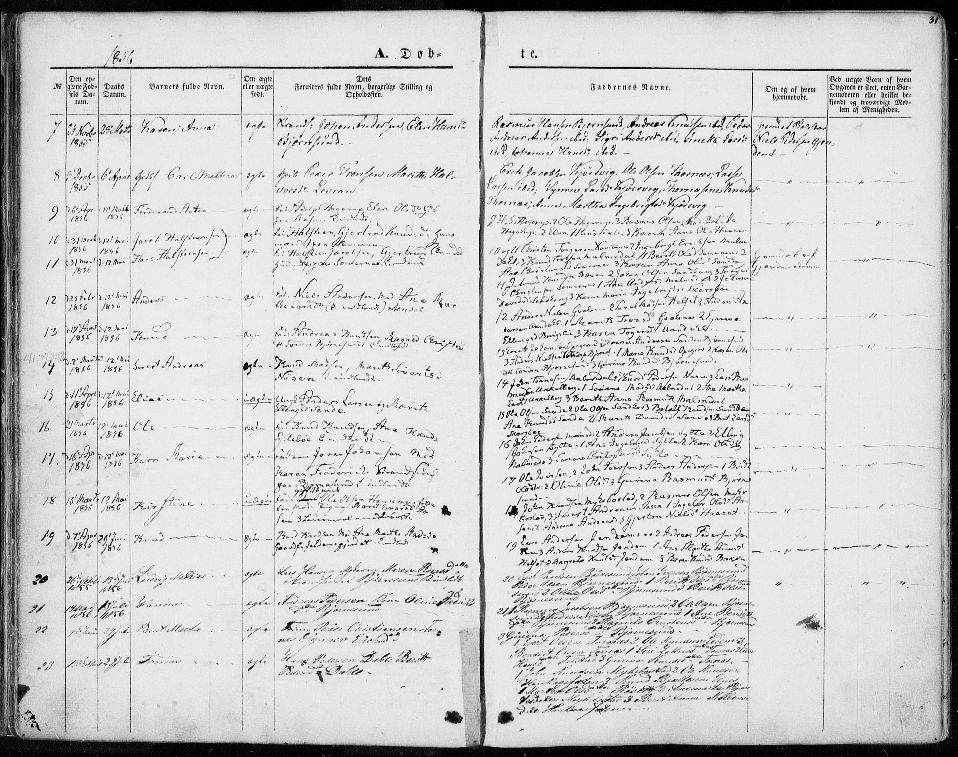 Ministerialprotokoller, klokkerbøker og fødselsregistre - Møre og Romsdal, AV/SAT-A-1454/565/L0748: Ministerialbok nr. 565A02, 1845-1872, s. 31