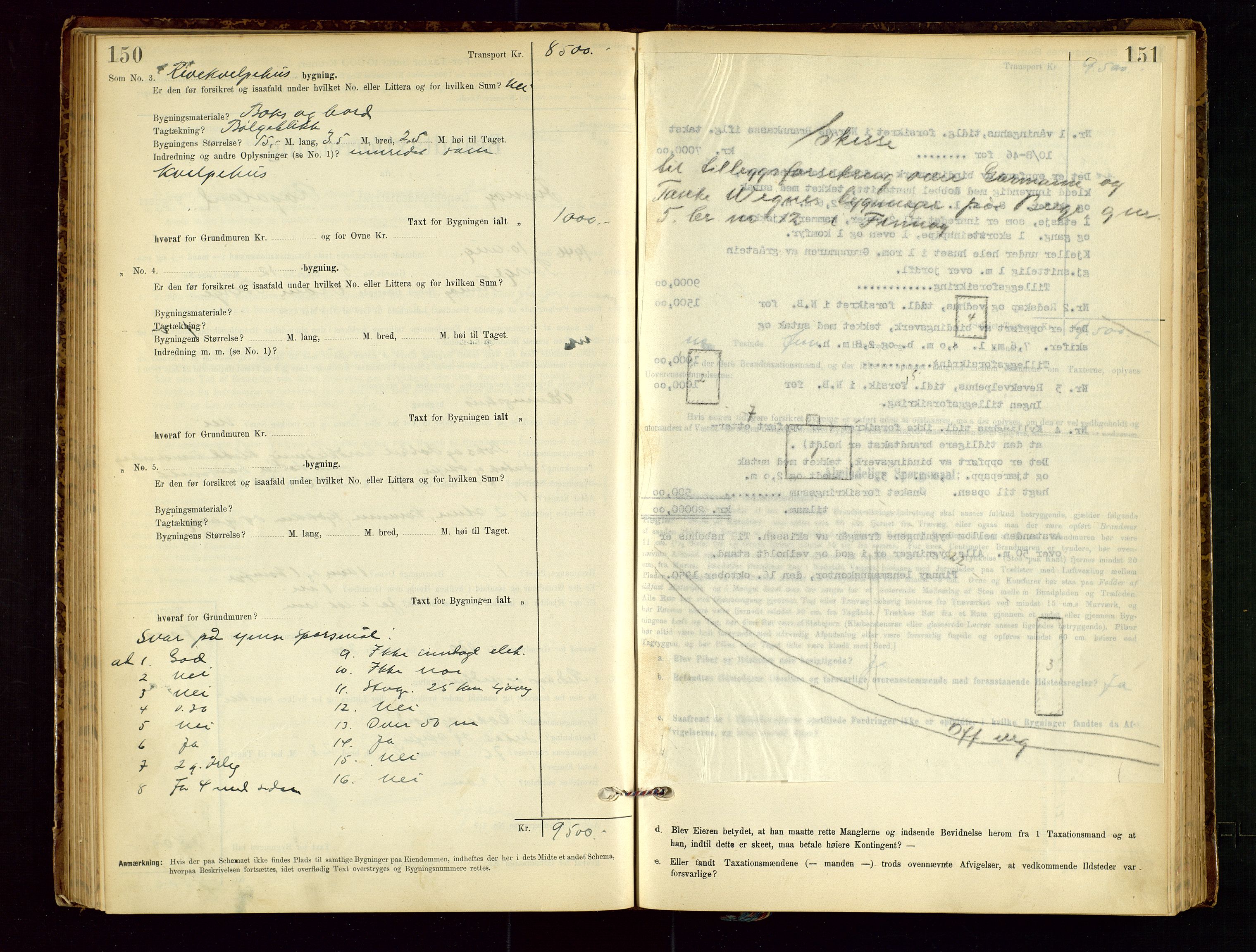 Finnøy lensmannskontor, AV/SAST-A-100442/Goa/L0003: Branntakstprotokoll - skjemaprotokoll, 1896-1954, s. 150-151