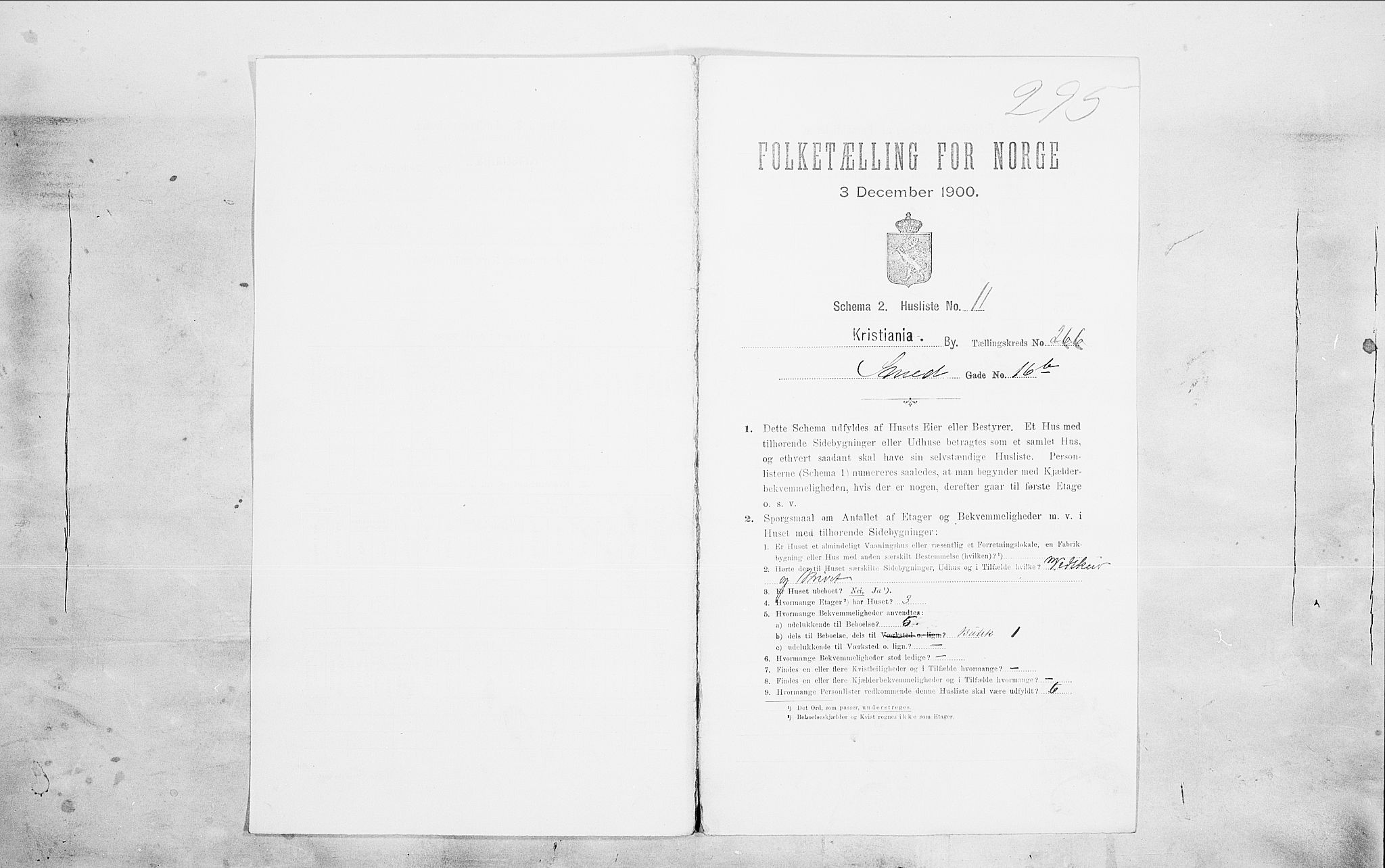 SAO, Folketelling 1900 for 0301 Kristiania kjøpstad, 1900, s. 86737