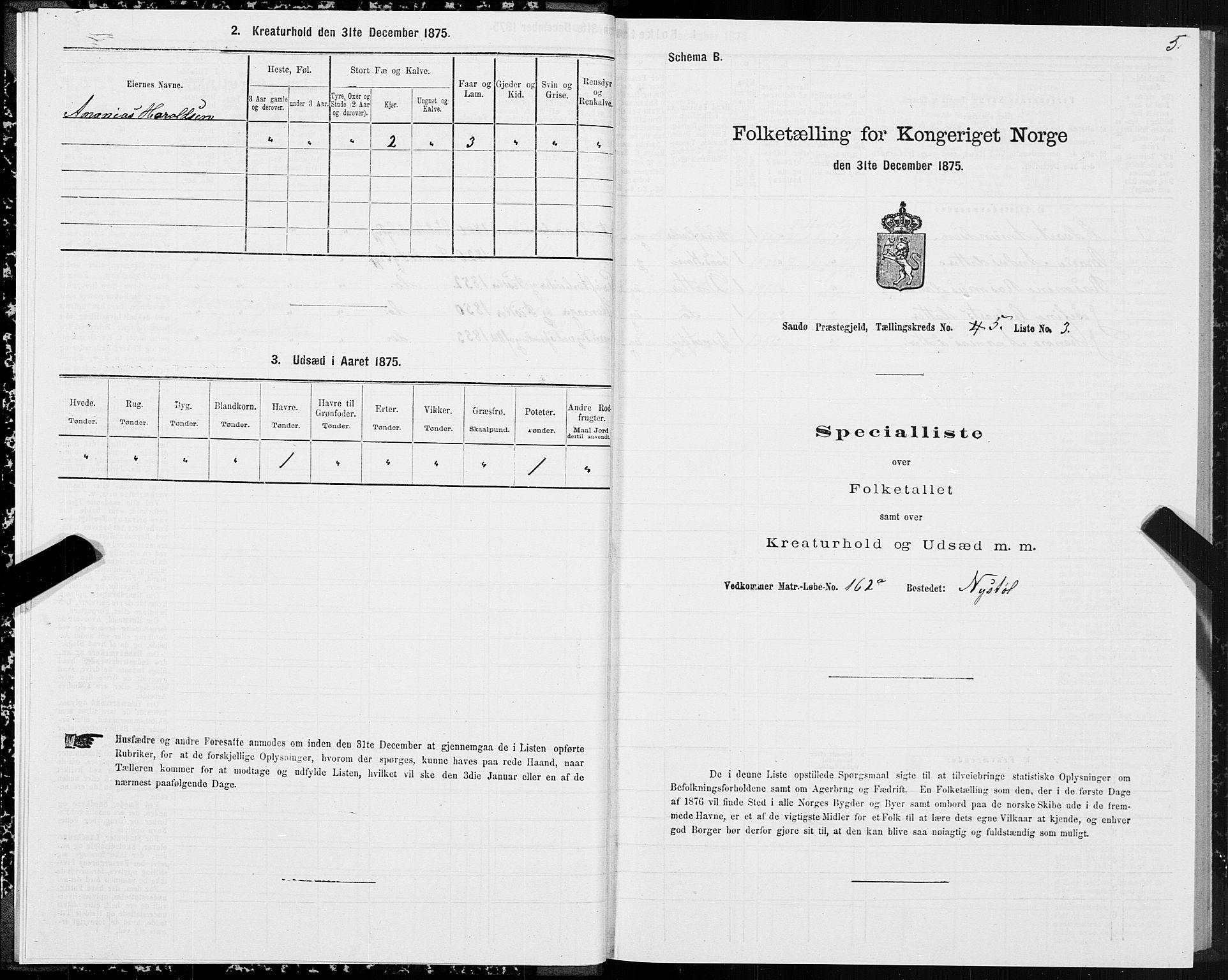 SAT, Folketelling 1875 for 1514P Sande prestegjeld, 1875, s. 3005