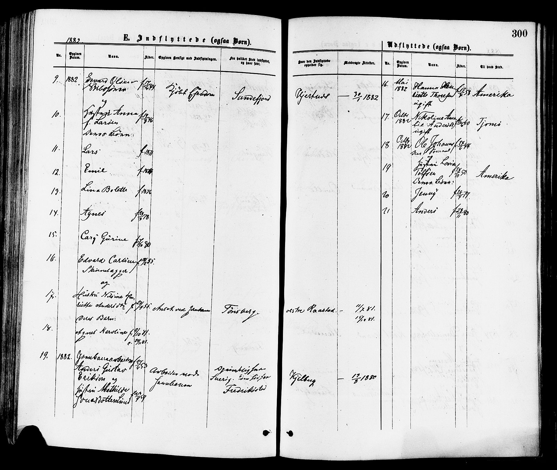 Sandar kirkebøker, AV/SAKO-A-243/F/Fa/L0011: Ministerialbok nr. 11, 1872-1882, s. 300
