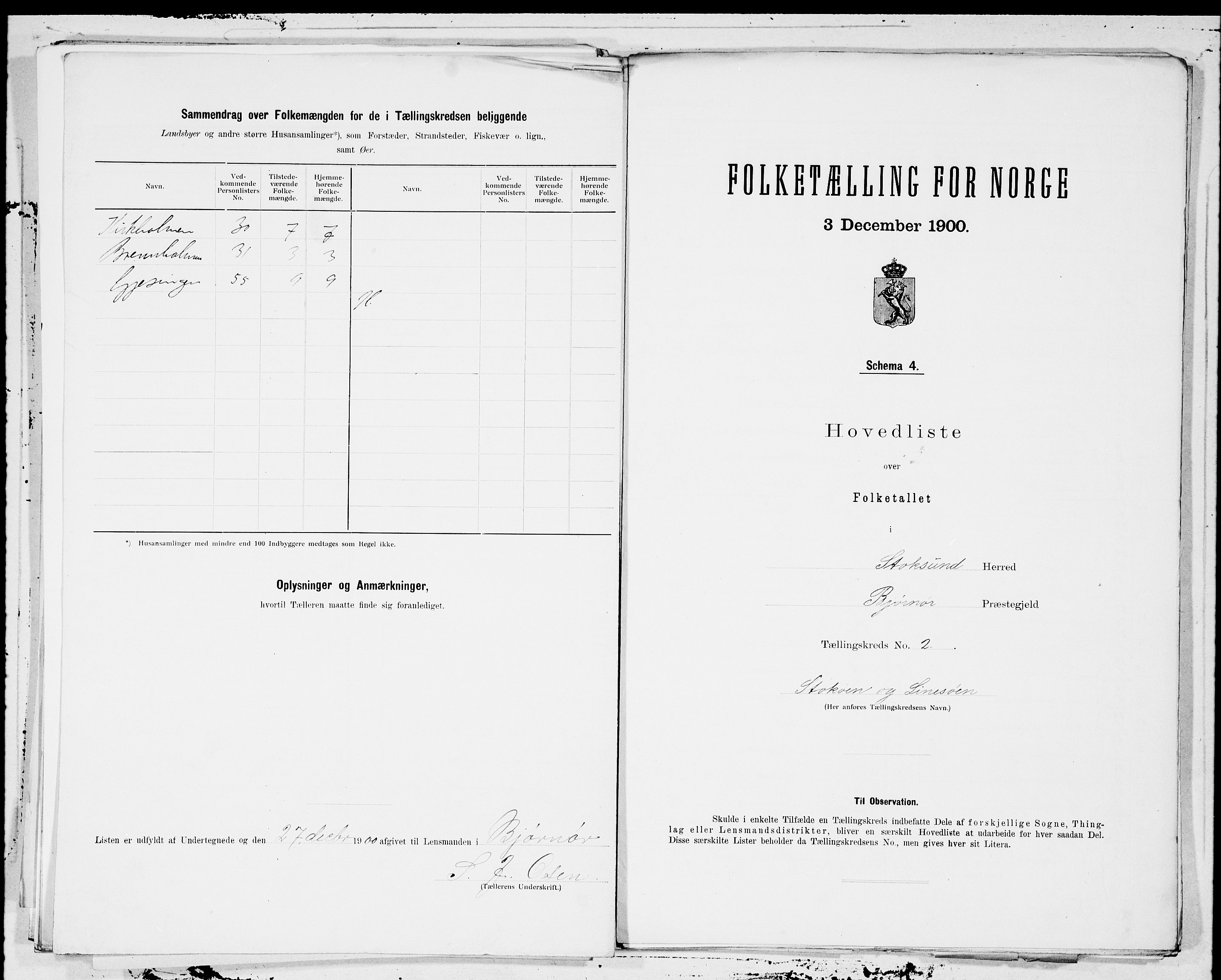 SAT, Folketelling 1900 for 1631 Stoksund herred, 1900, s. 4