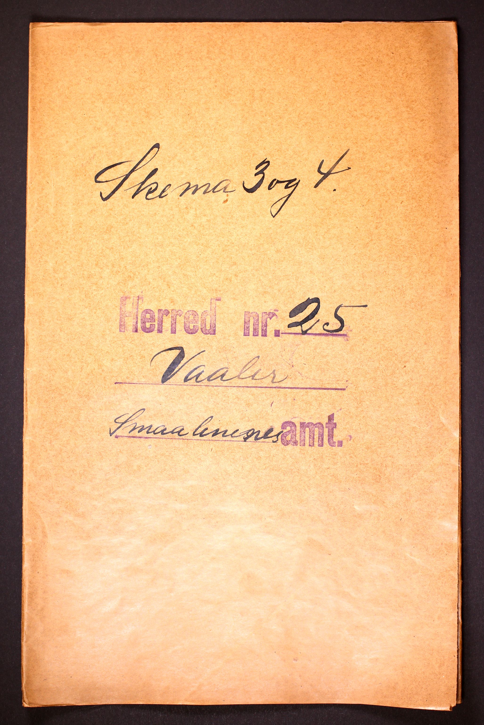 RA, Folketelling 1910 for 0137 Våler herred, 1910, s. 1