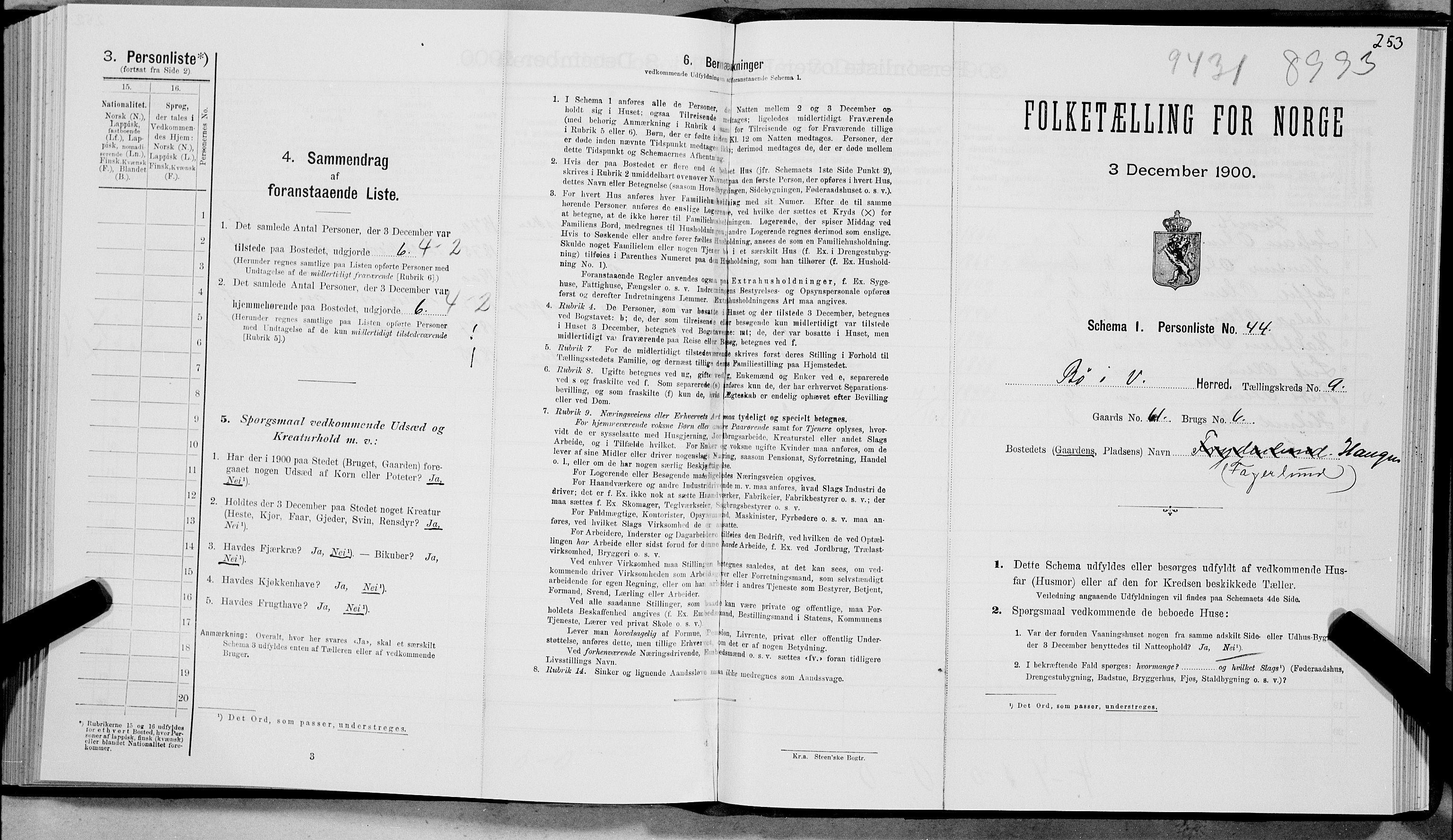 SAT, Folketelling 1900 for 1867 Bø herred, 1900, s. 1155