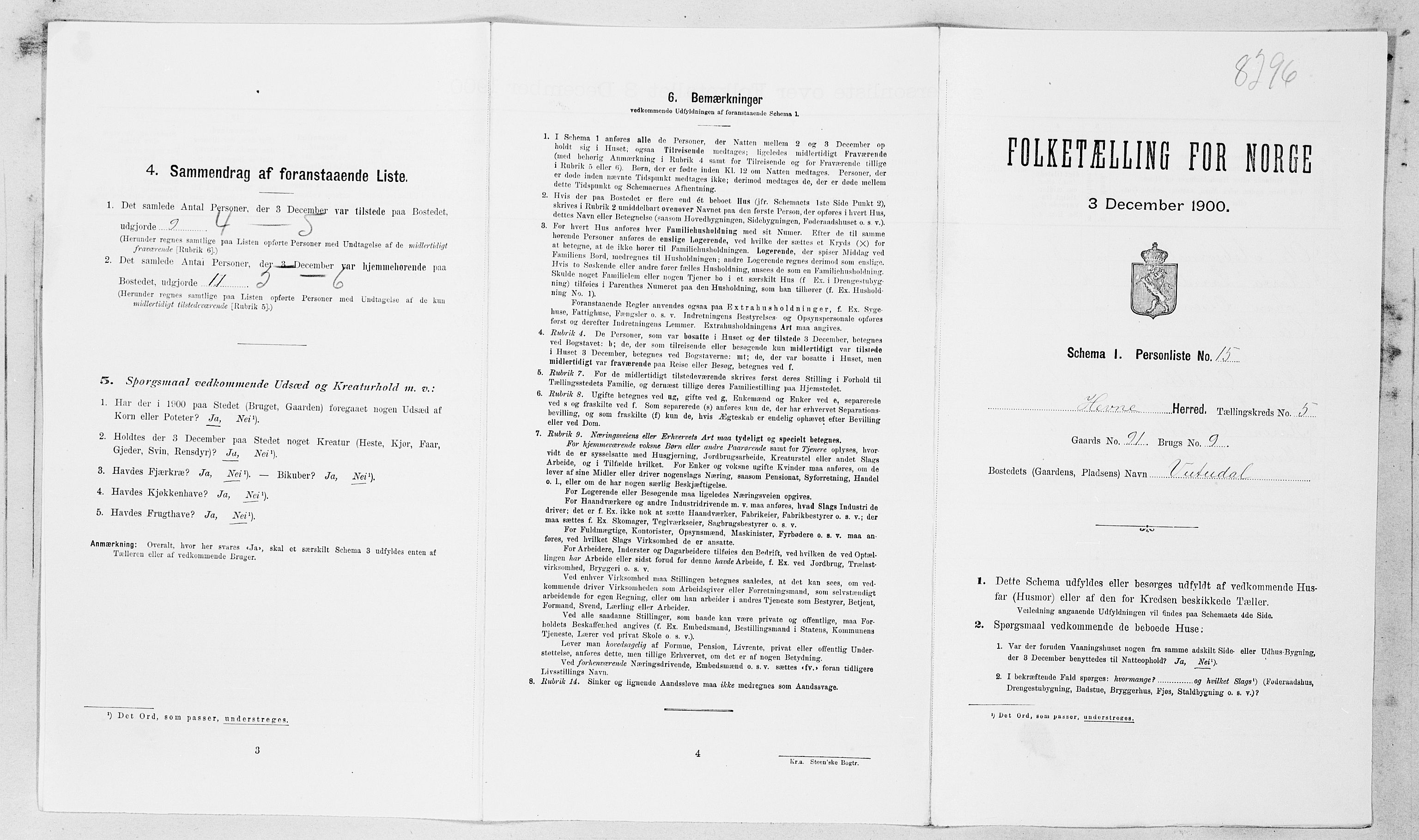 SAT, Folketelling 1900 for 1612 Hemne herred, 1900, s. 519