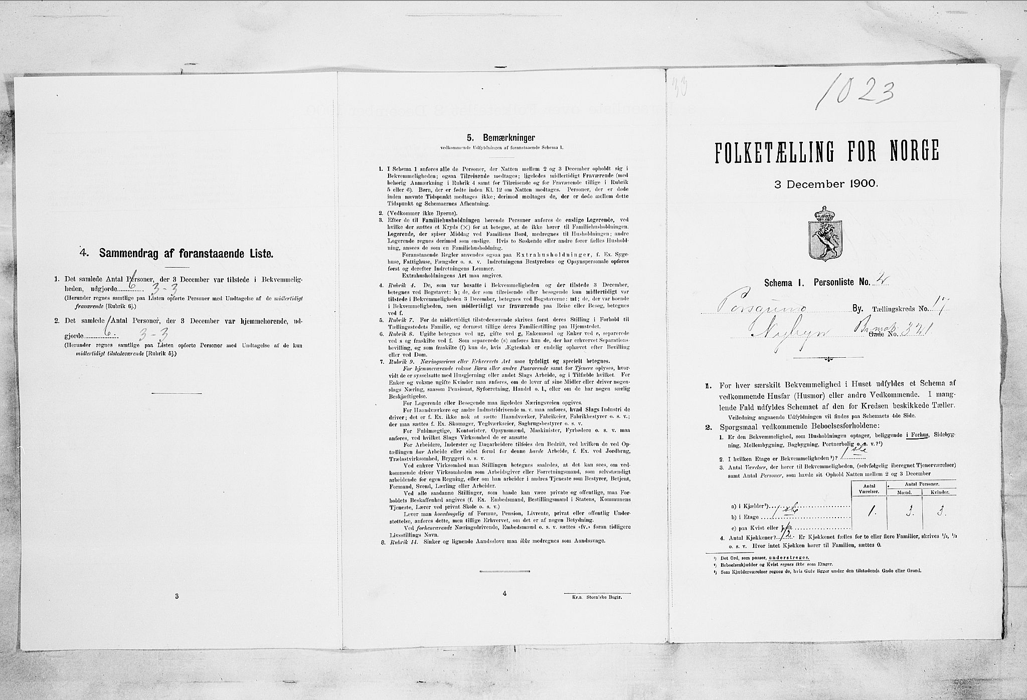 SAKO, Folketelling 1900 for 0805 Porsgrunn kjøpstad, 1900, s. 3330