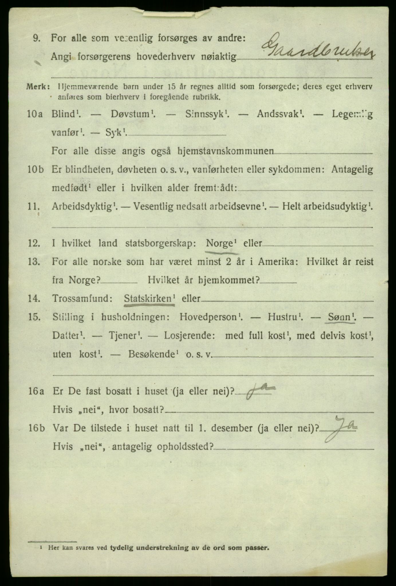 SAB, Folketelling 1920 for 1234 Granvin herred, 1920, s. 633