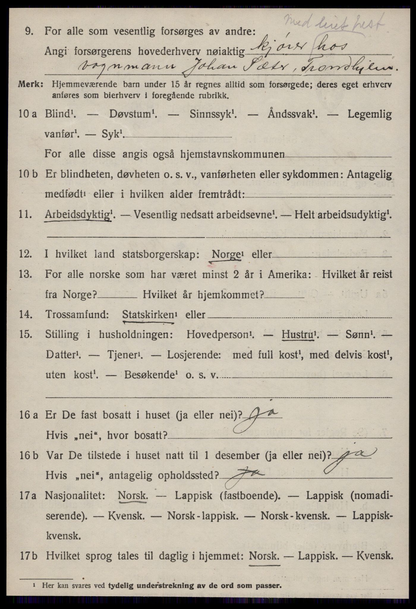 SAT, Folketelling 1920 for 1660 Strinda herred, 1920, s. 17091
