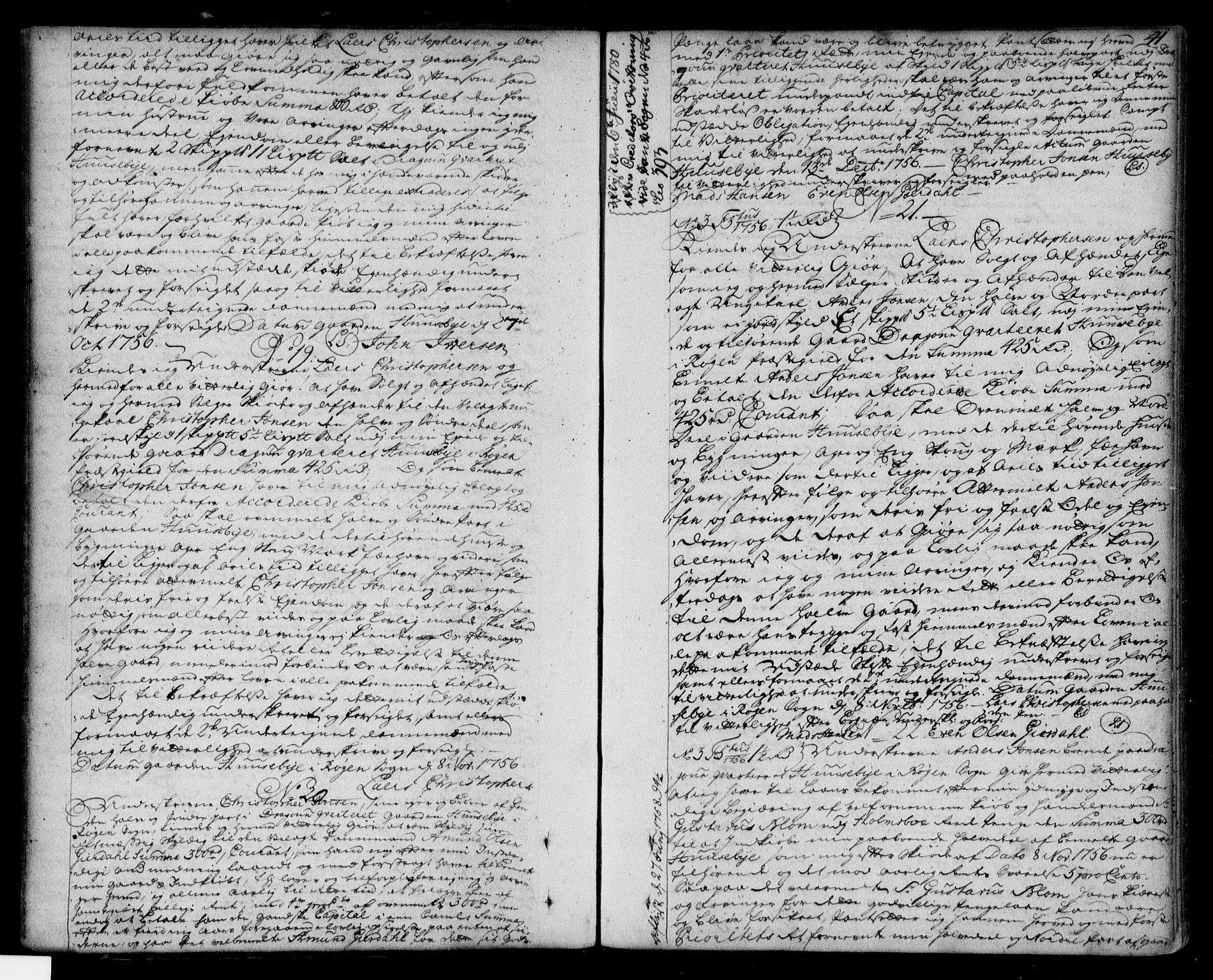Lier, Røyken og Hurum sorenskriveri, AV/SAKO-A-89/G/Ga/Gaa/L0003: Pantebok nr. III, 1756-1771, s. 41