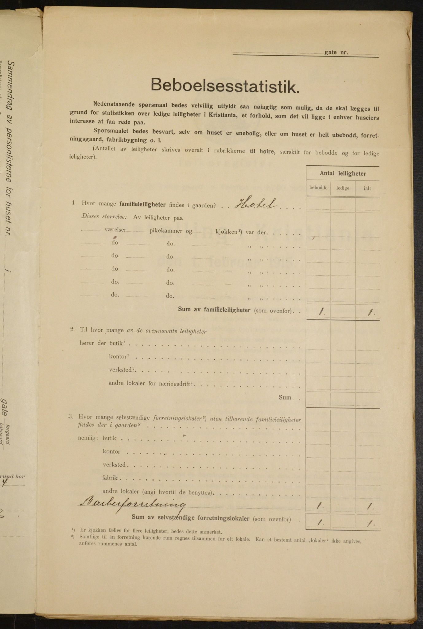 OBA, Kommunal folketelling 1.2.1915 for Kristiania, 1915, s. 124688