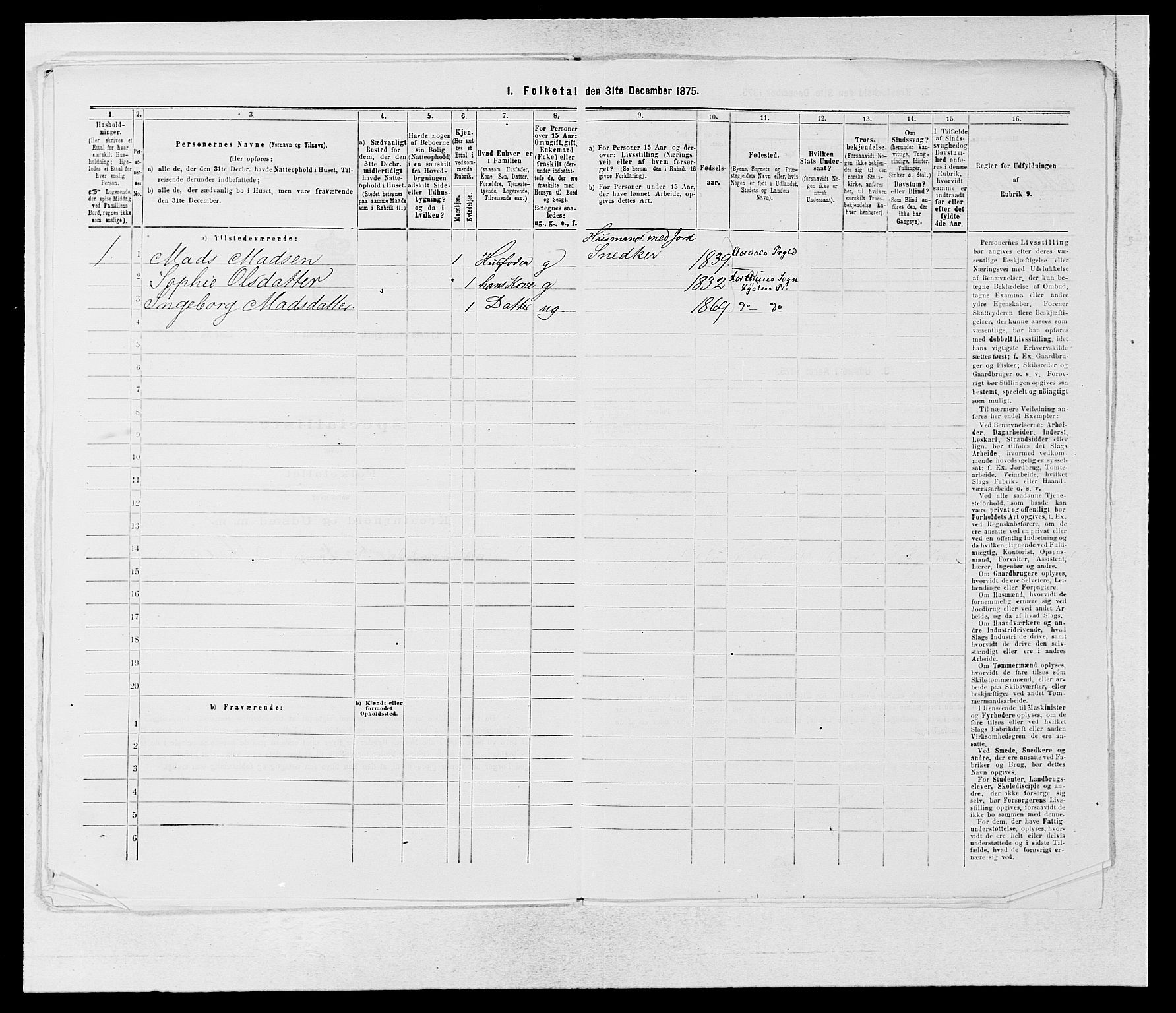 SAB, Folketelling 1875 for 1426P Luster prestegjeld, 1875, s. 239