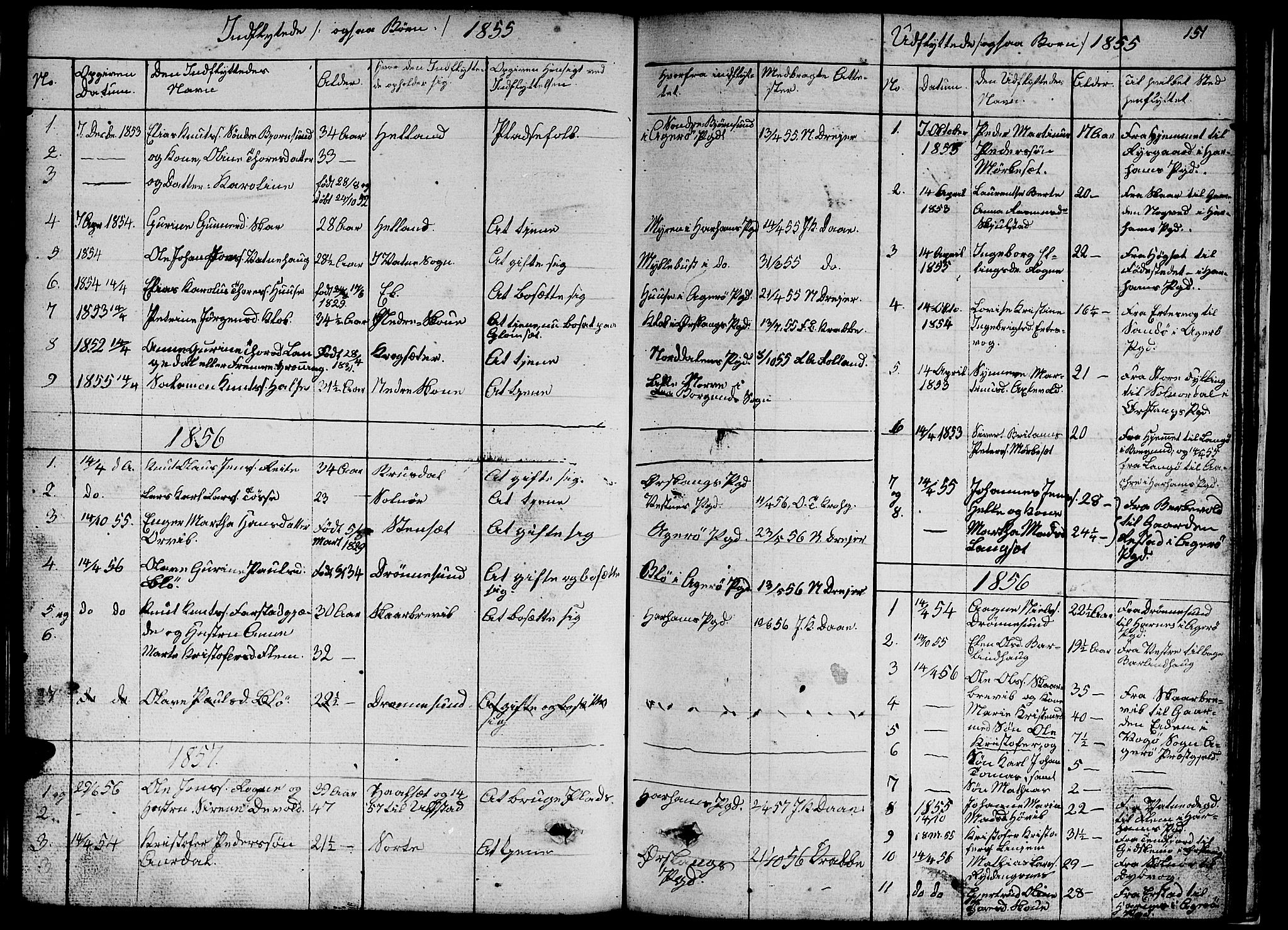 Ministerialprotokoller, klokkerbøker og fødselsregistre - Møre og Romsdal, SAT/A-1454/524/L0363: Klokkerbok nr. 524C04, 1855-1864, s. 151