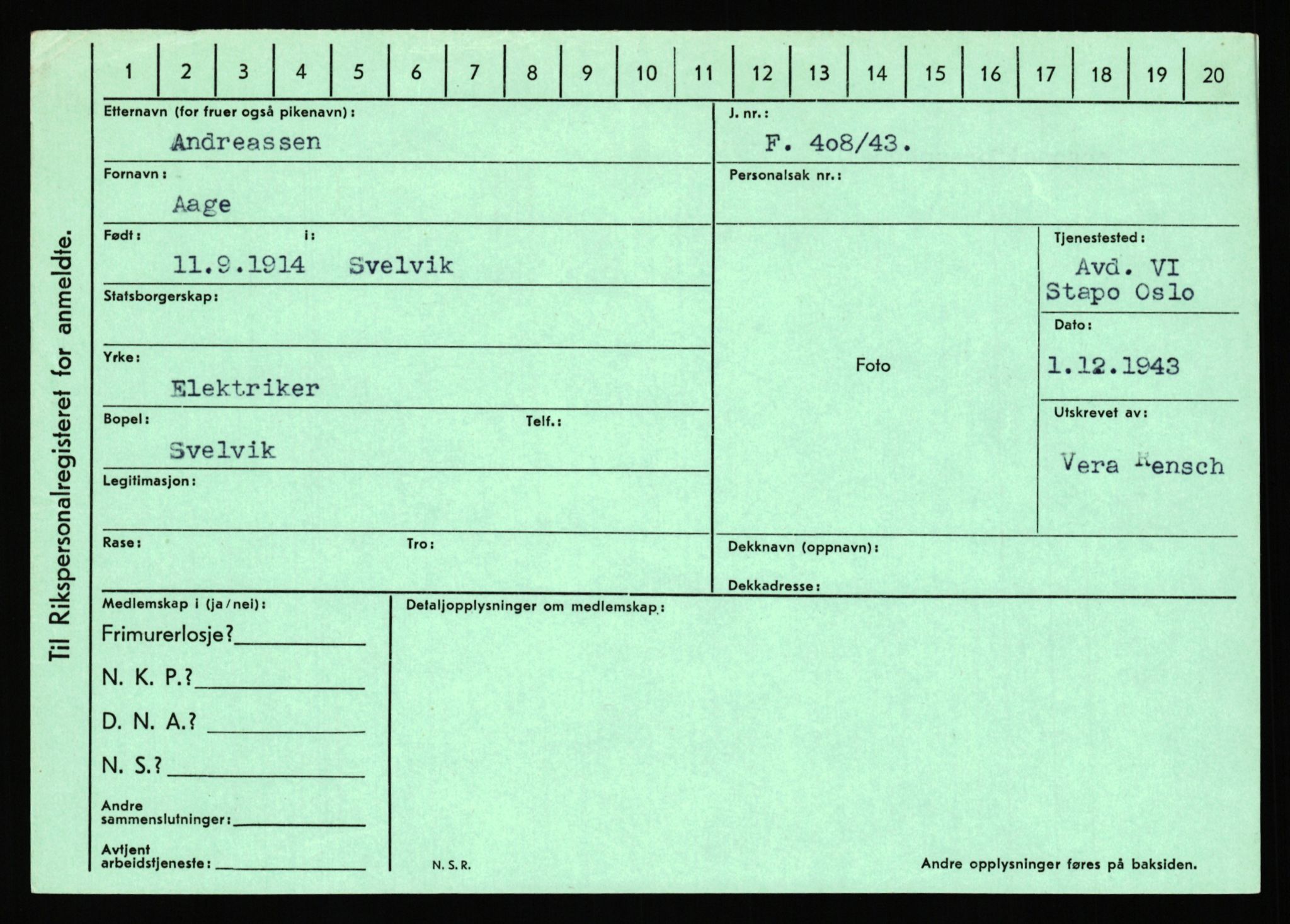 Statspolitiet - Hovedkontoret / Osloavdelingen, AV/RA-S-1329/C/Ca/L0001: Aabakken - Armann, 1943-1945, s. 3693