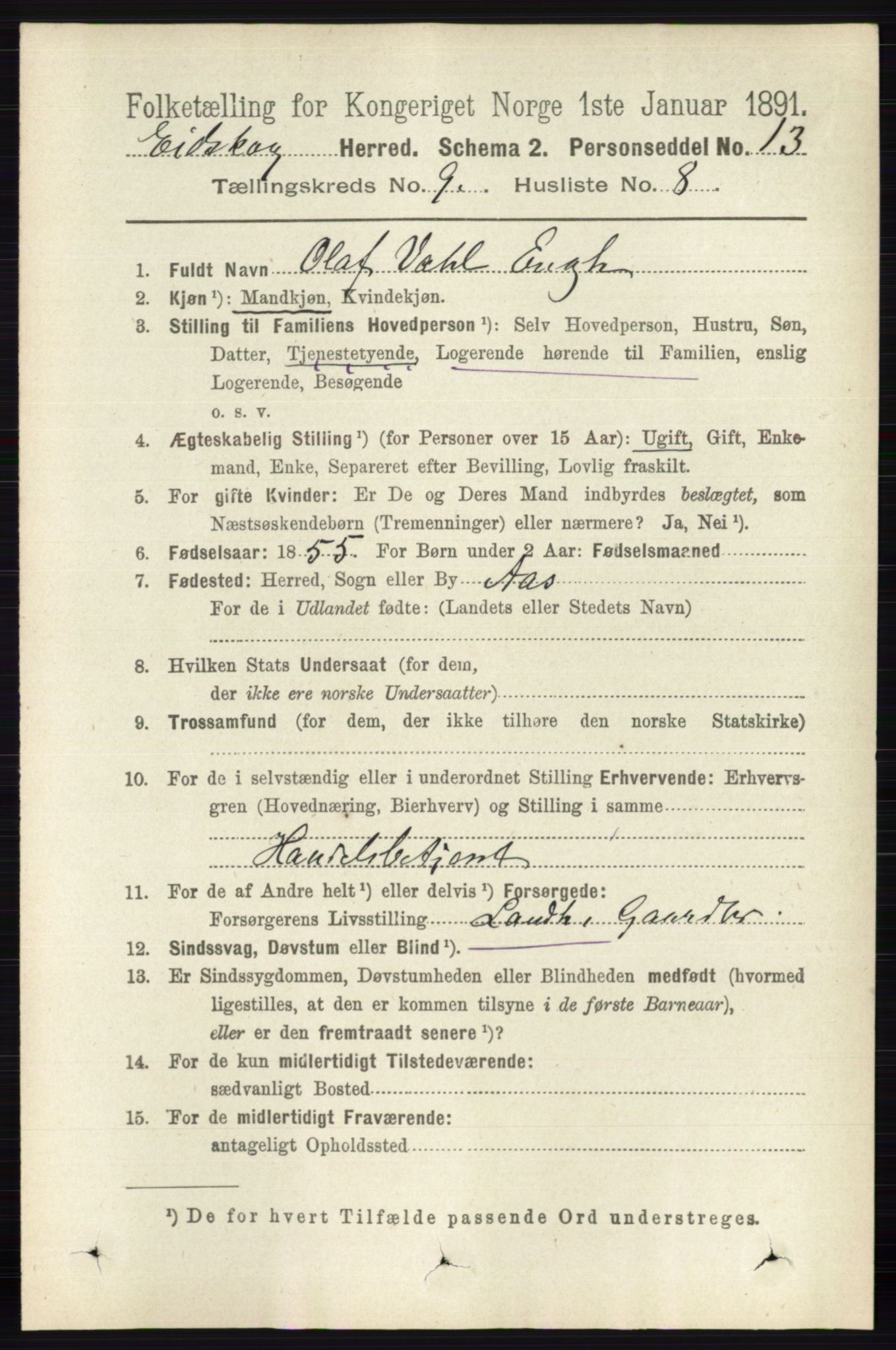 RA, Folketelling 1891 for 0420 Eidskog herred, 1891, s. 5449