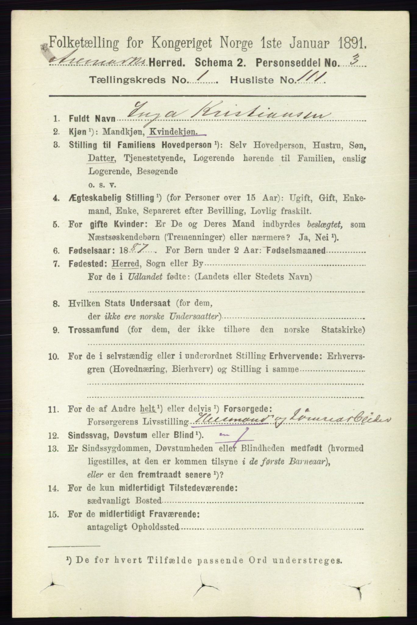 RA, Folketelling 1891 for 0118 Aremark herred, 1891, s. 748
