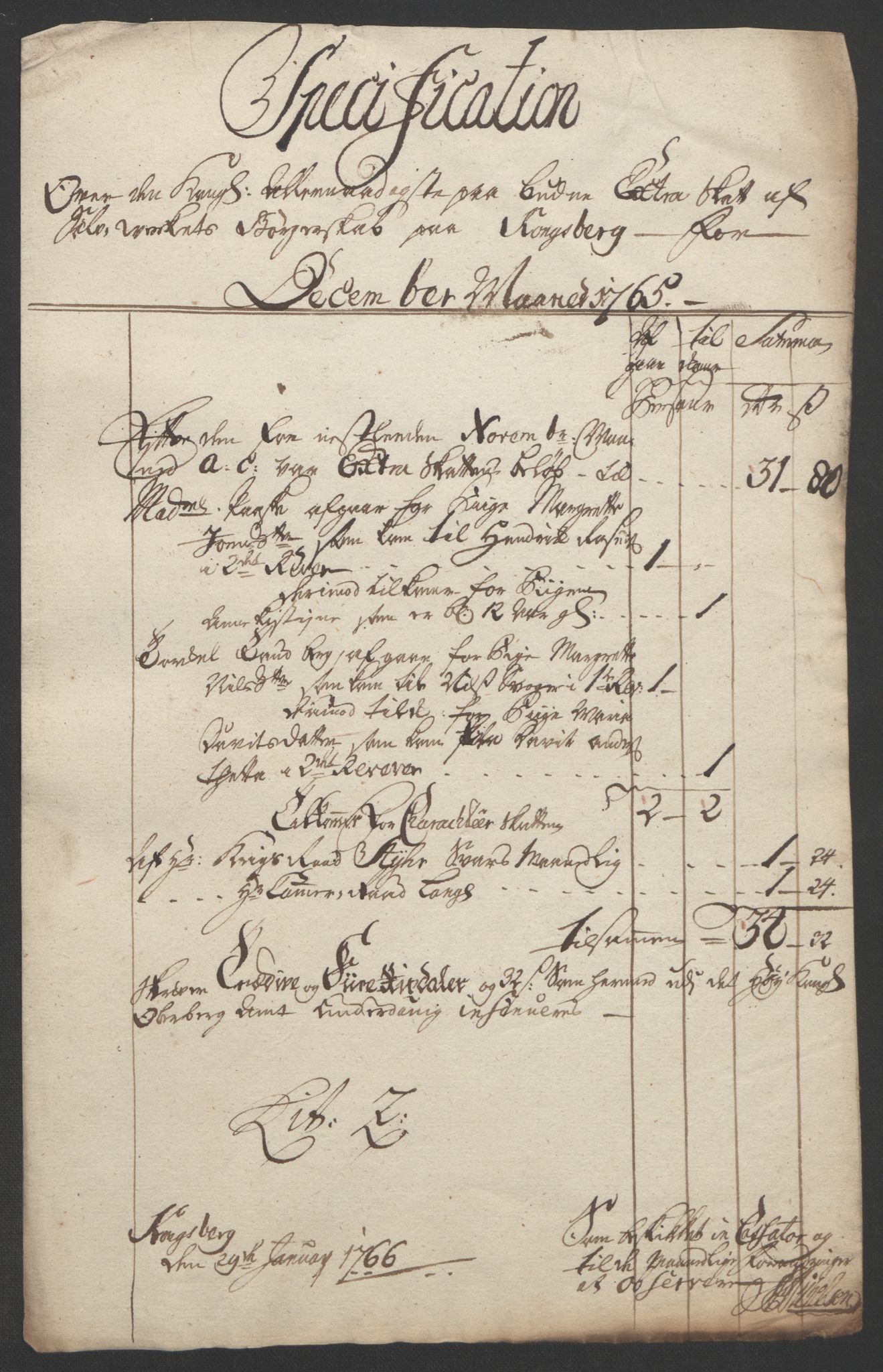 Rentekammeret inntil 1814, Reviderte regnskaper, Bergverksregnskaper, RA/EA-3222/R/Rc/Rca/L0843: Ekstraskatt, 1762-1765, s. 1115