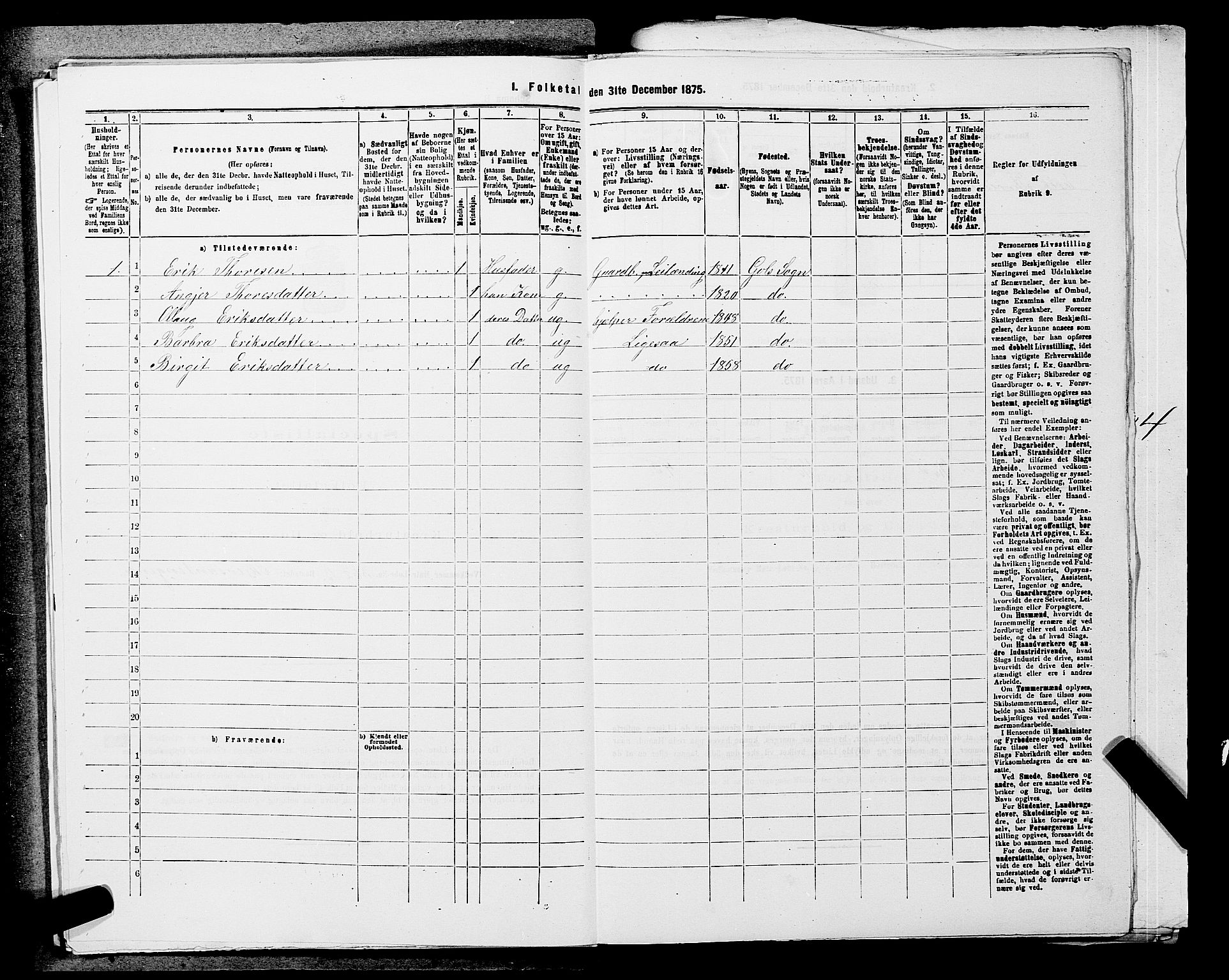 SAKO, Folketelling 1875 for 0617P Gol prestegjeld, 1875, s. 203