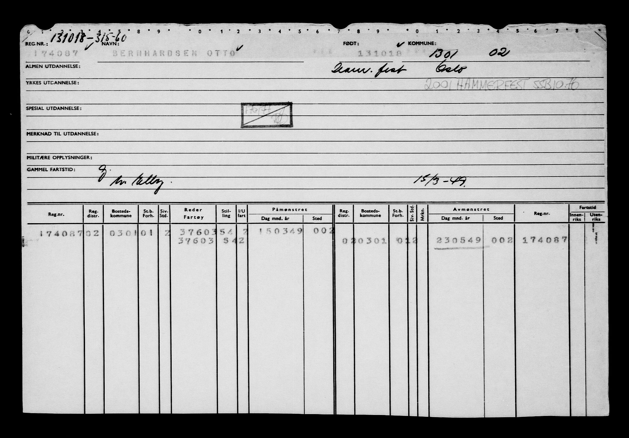 Direktoratet for sjømenn, AV/RA-S-3545/G/Gb/L0163: Hovedkort, 1918, s. 282