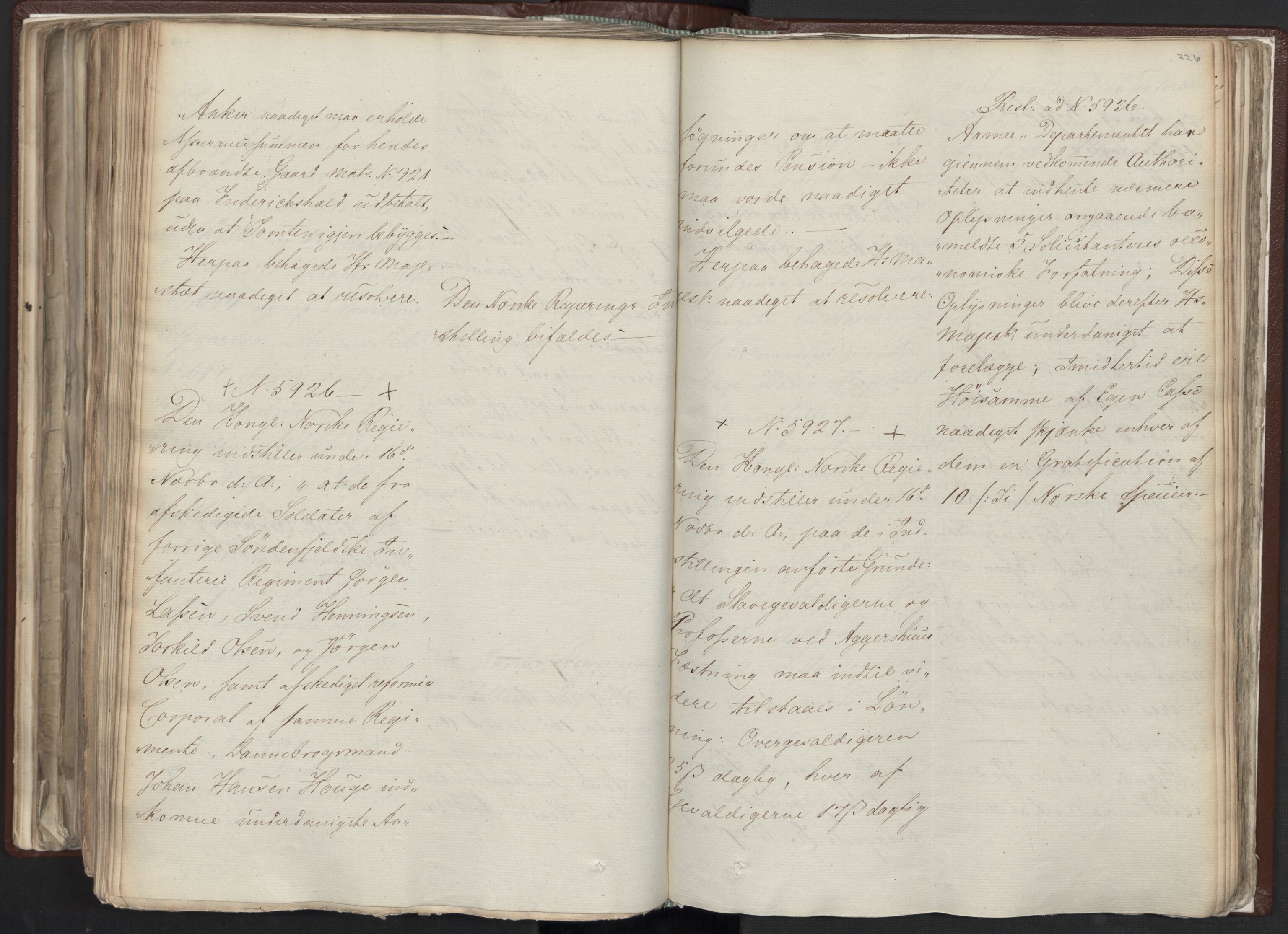 Statsrådssekretariatet, AV/RA-S-1001/A/Ab/L0012: Kgl. res. nr. 5679-6008 II, 1821, s. 225b-226a