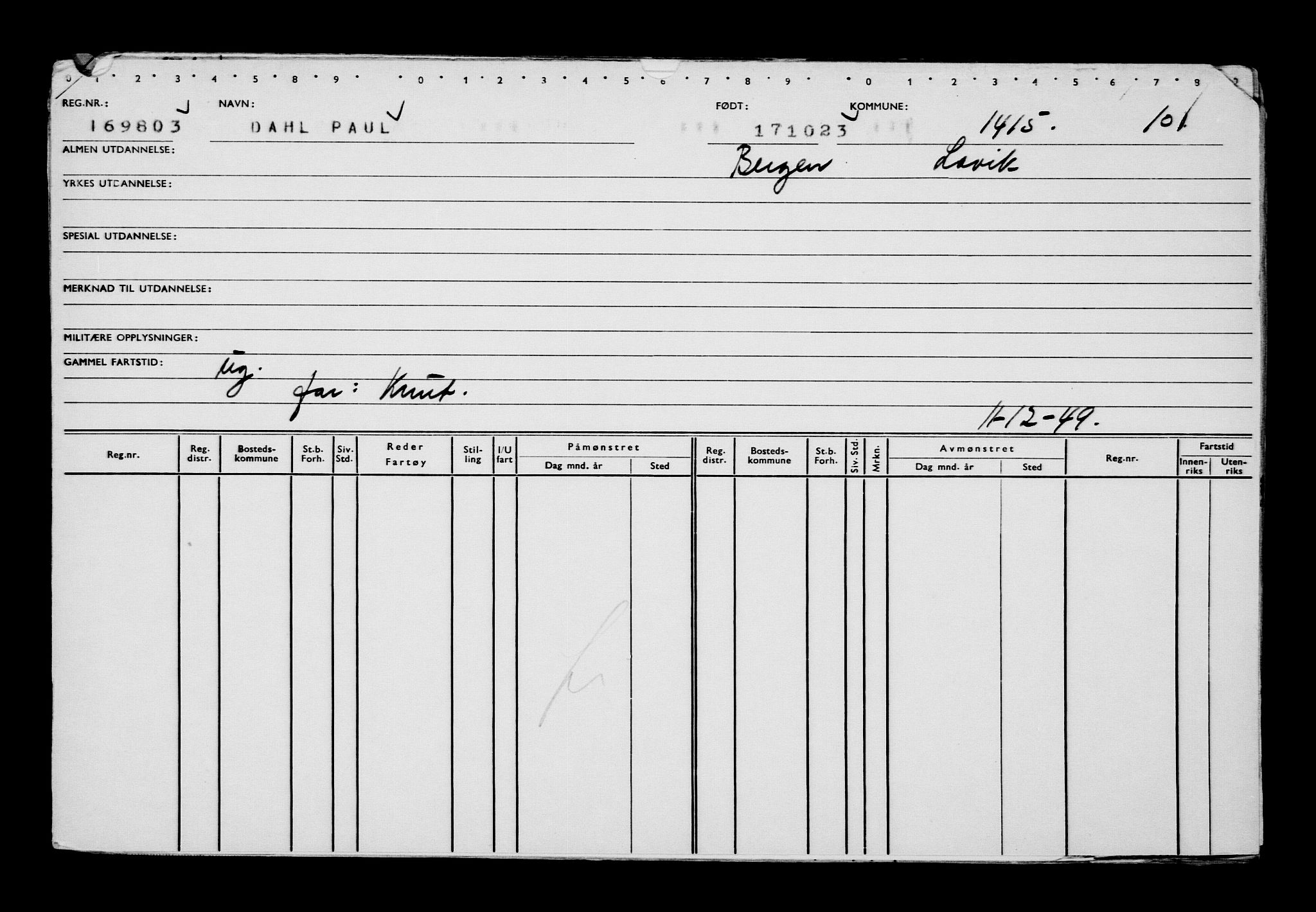 Direktoratet for sjømenn, AV/RA-S-3545/G/Gb/L0224: Hovedkort, 1923, s. 43