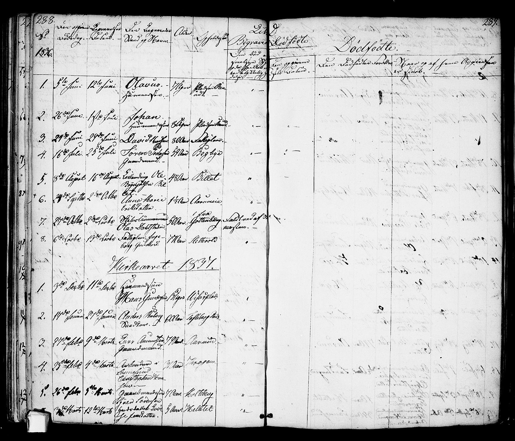 Borge prestekontor Kirkebøker, AV/SAO-A-10903/F/Fa/L0004: Ministerialbok nr. I 4, 1836-1848, s. 288-289