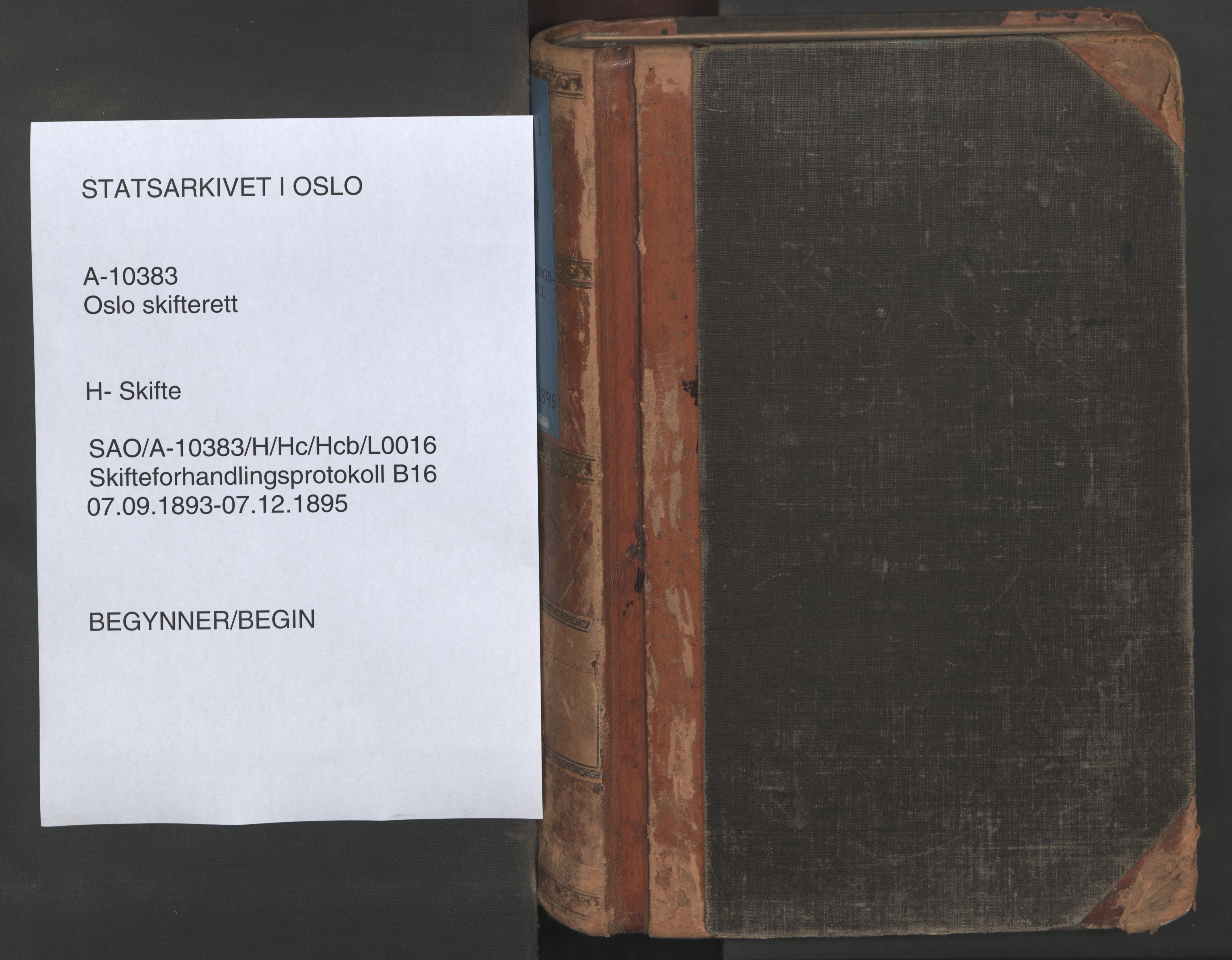 Oslo skifterett, SAO/A-10383/H/Hc/Hcb/L0016: Skifteforhandlingsprotokoll, 1893-1895