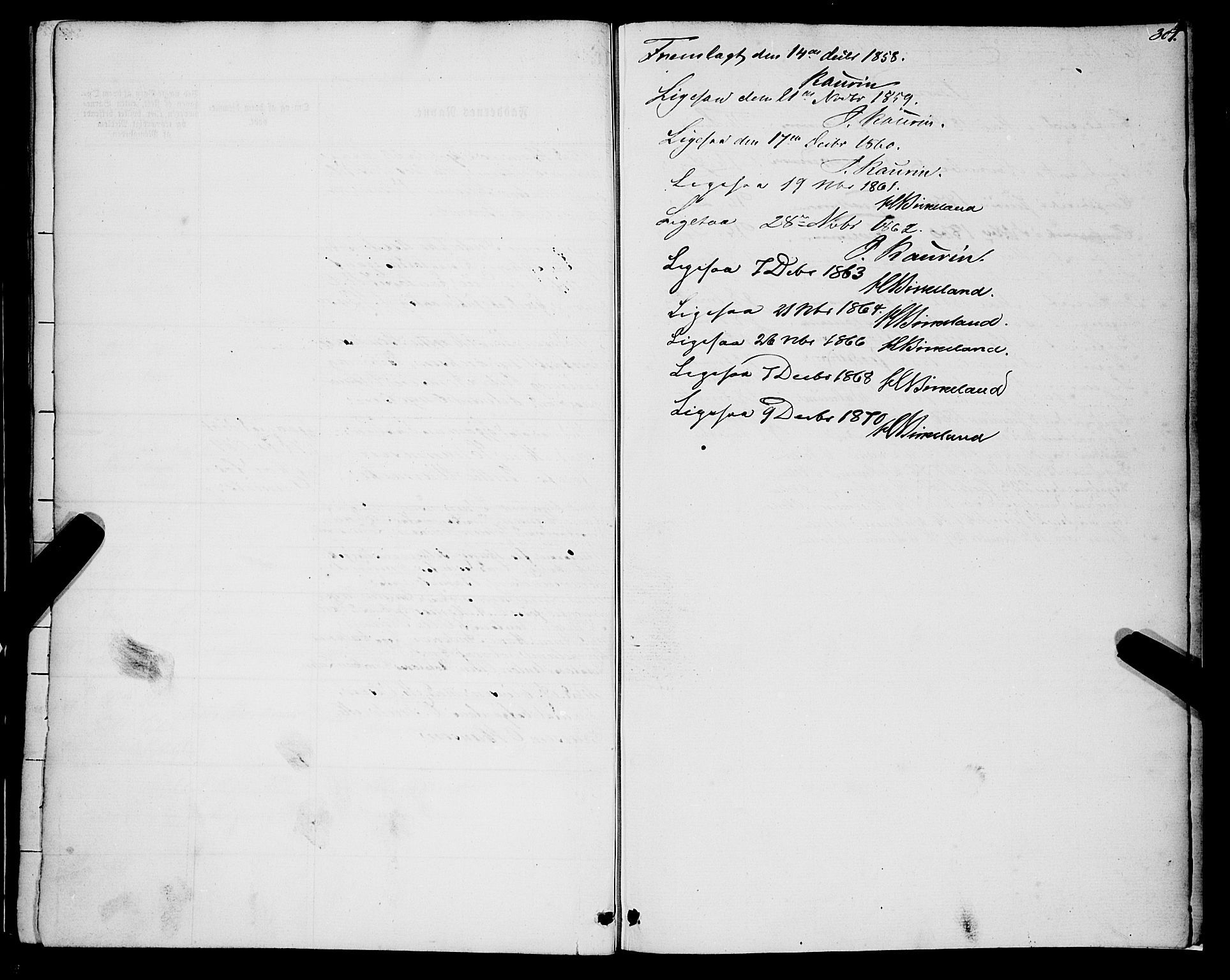 Nykirken Sokneprestembete, AV/SAB-A-77101/H/Haa/L0015: Ministerialbok nr. B 2, 1858-1869, s. 301